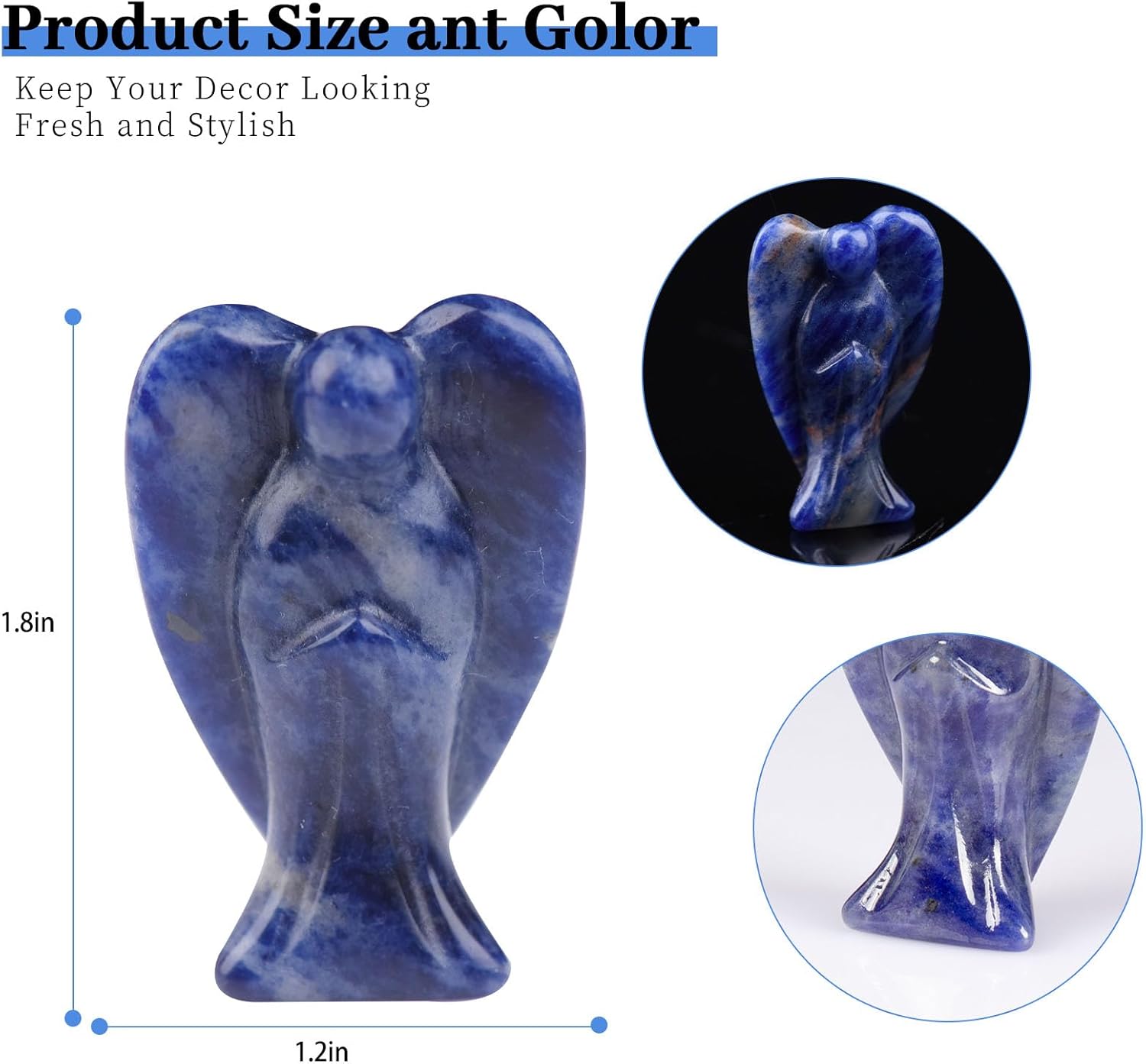 18 Inch Blue Sodalite Angel Crystal Statue