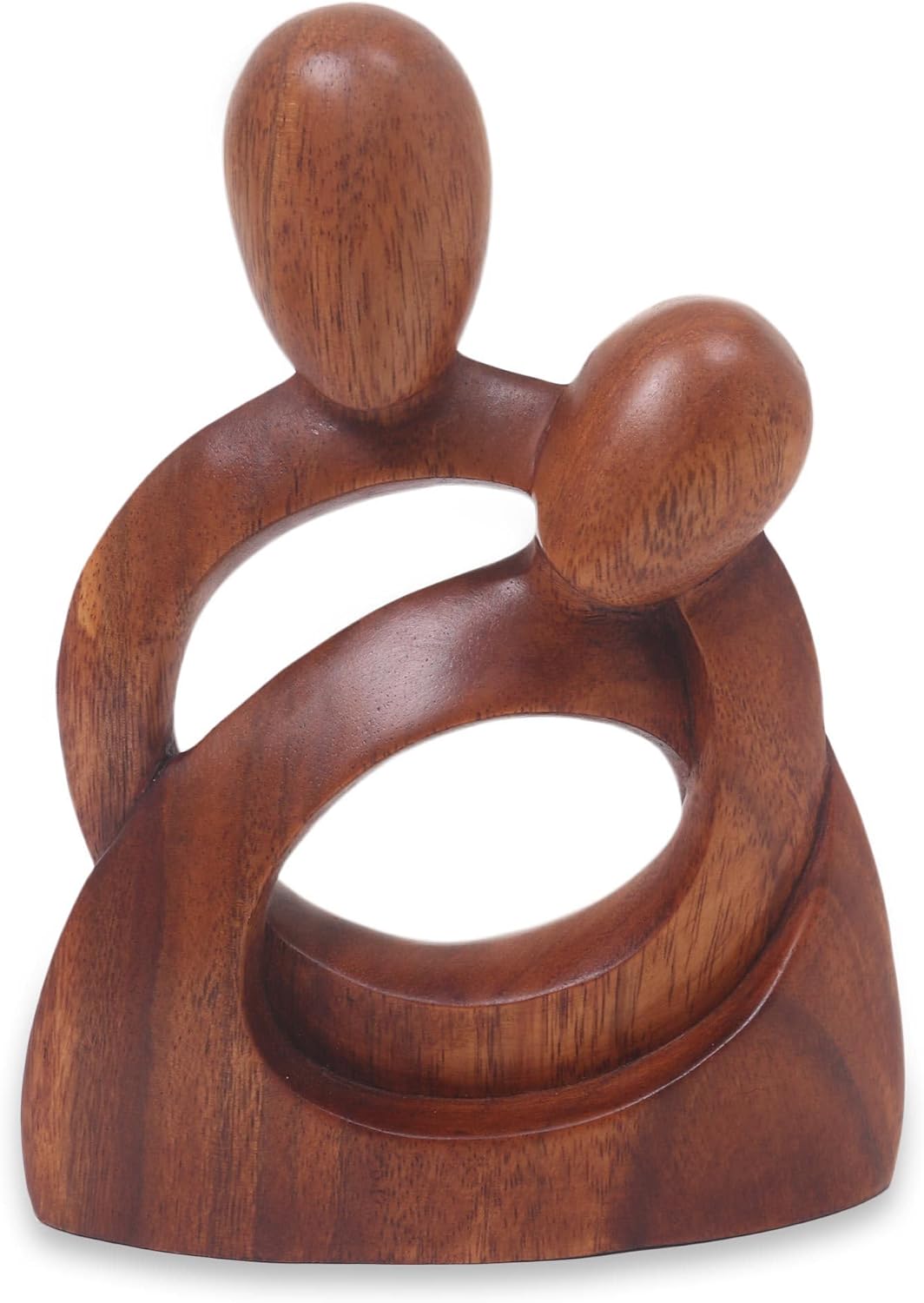 NOVICA Romantic Wood Sculpture Eternity Of Love