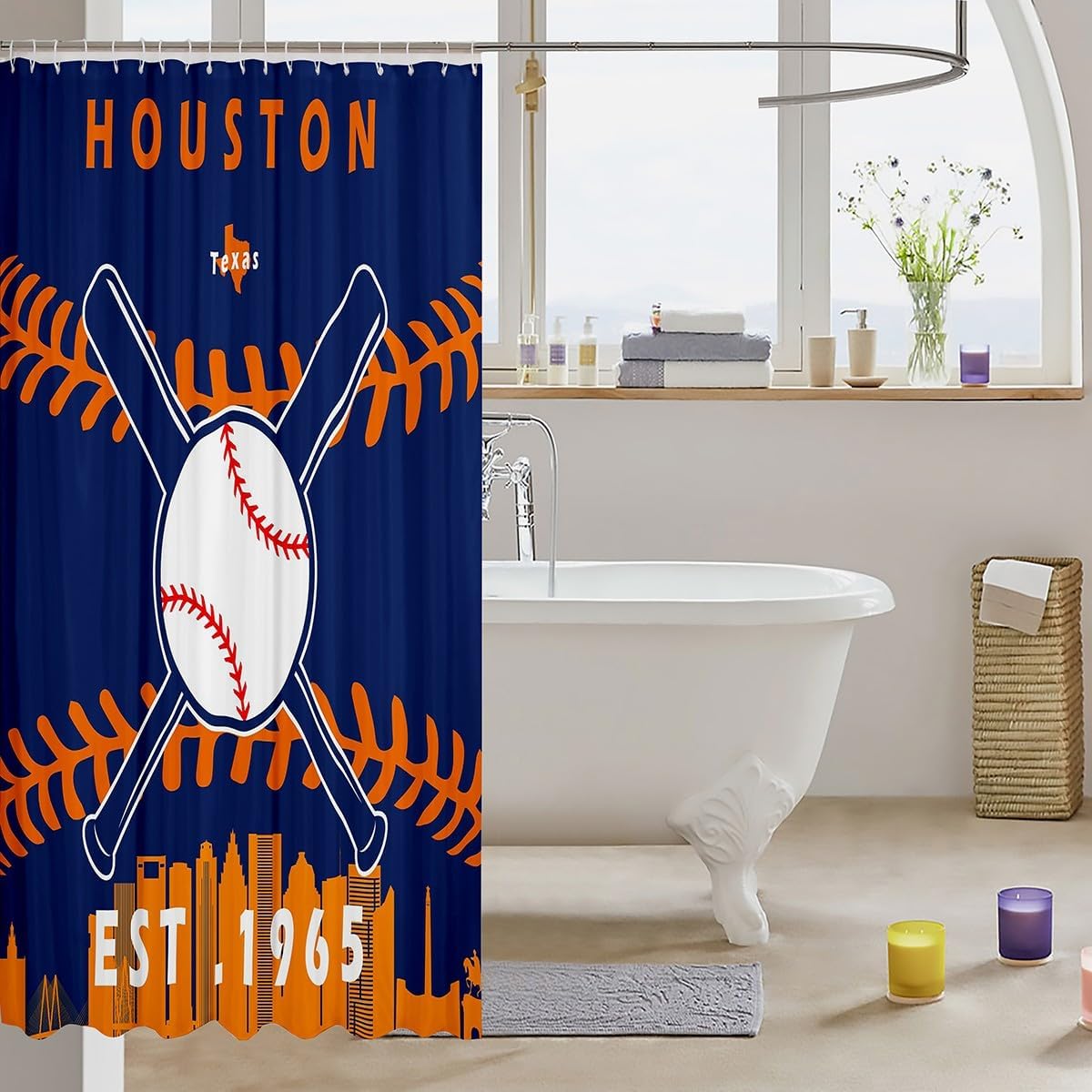 Erosebridal Kids Baseball Shower Curtain 72x72 inch