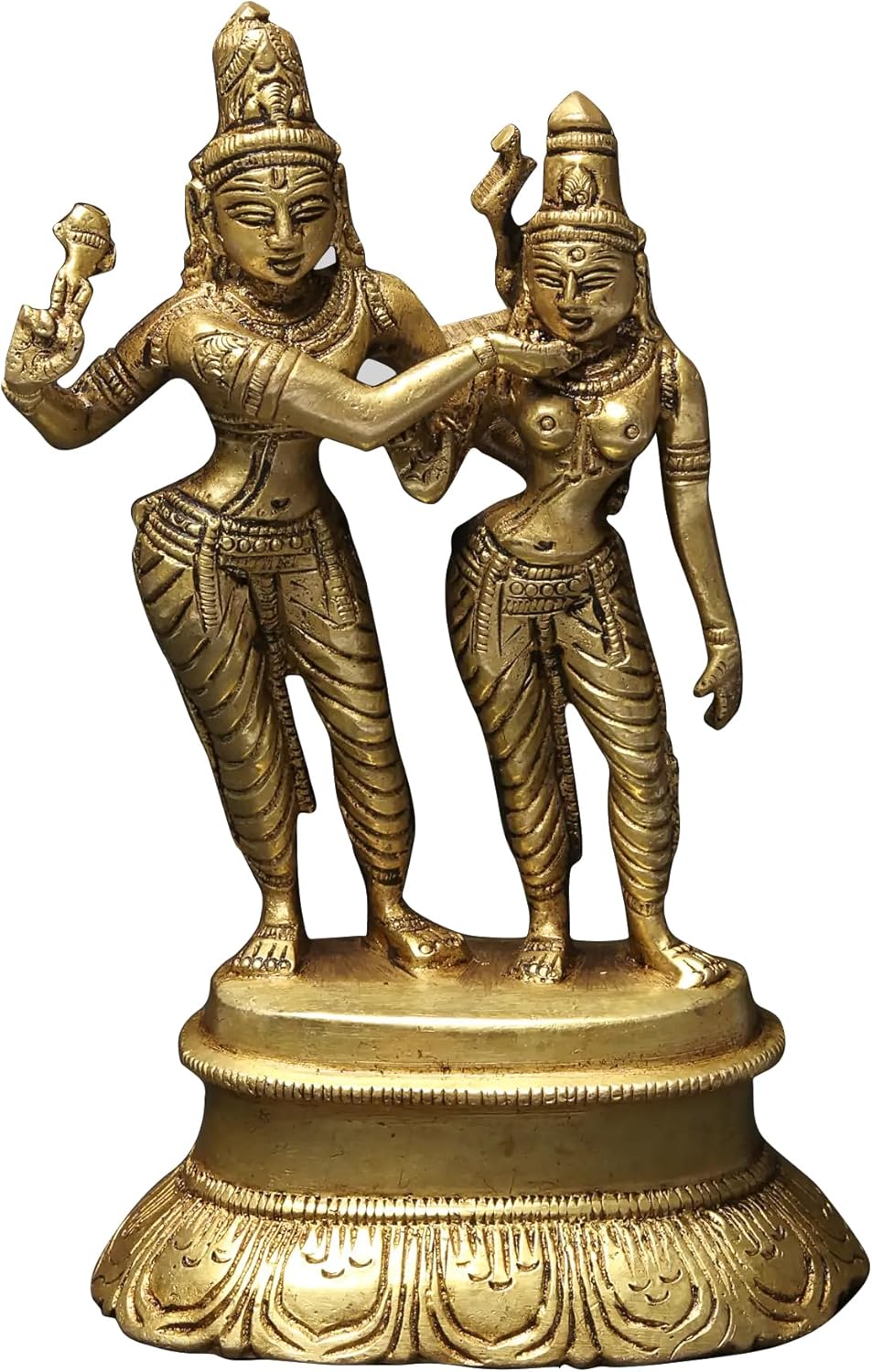 5-Inch Dancing Lord Shiva Parvati Brass Statue