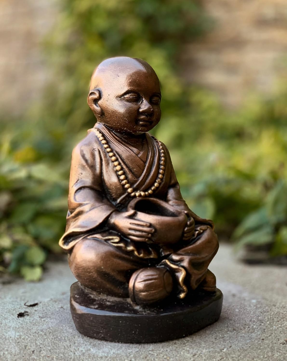 OLOMA Mini Concrete Buddha Statue for Zen Garden