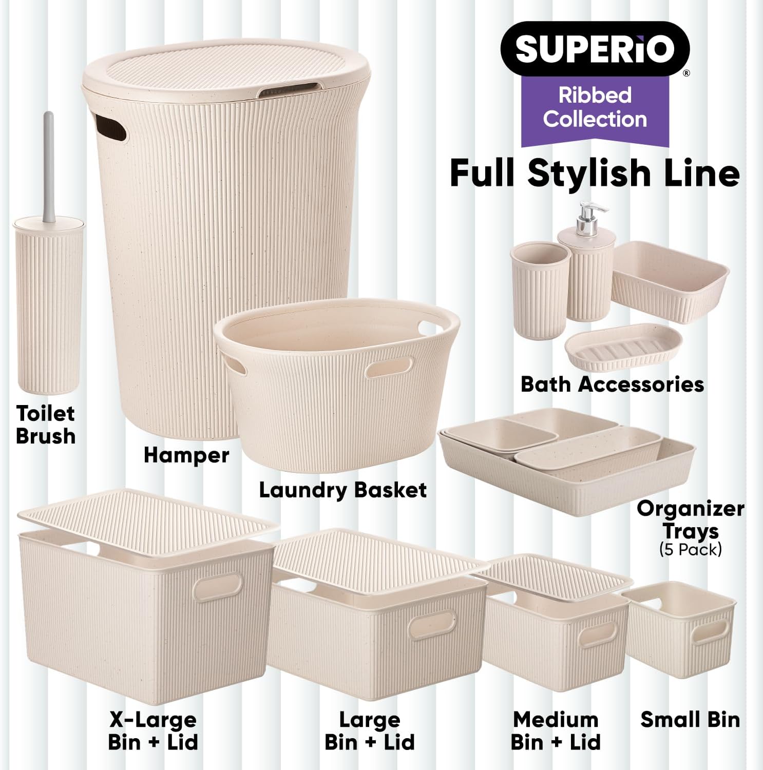 Superio Eco-Friendly Toilet Bowl Brush with Holder Set