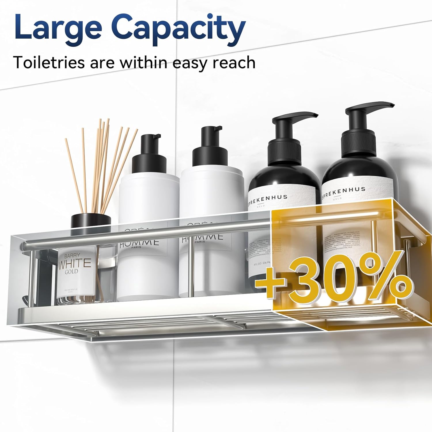 YASONIC 2 Pack Shower Caddy with Removable Hooks