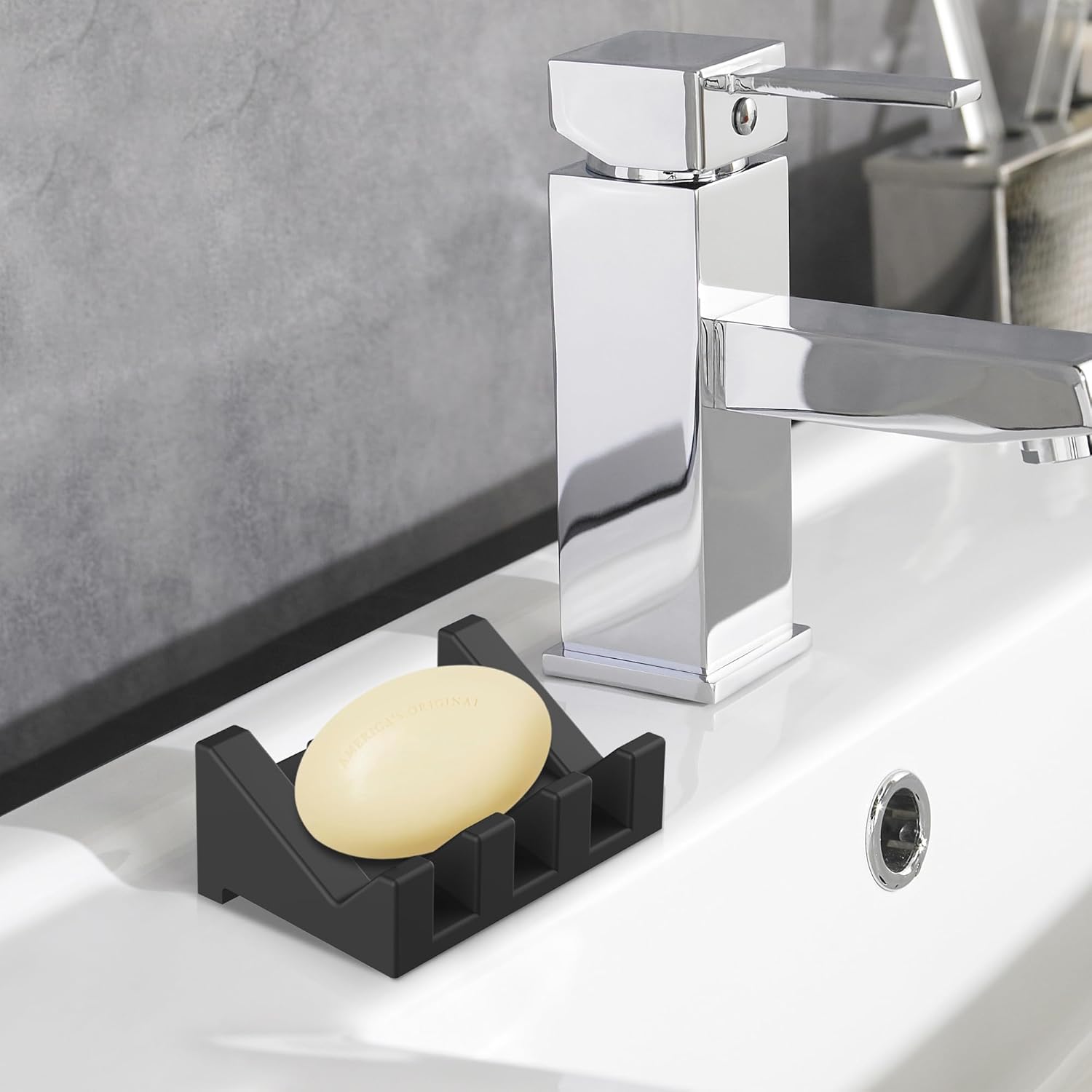 EGWON 3-Pack Silicone Self-Draining Soap Holder Set