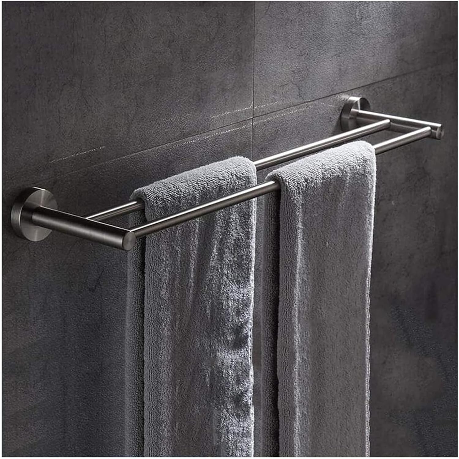 Stainless Steel Towel Rack with Storage Shelf for Bathroom
