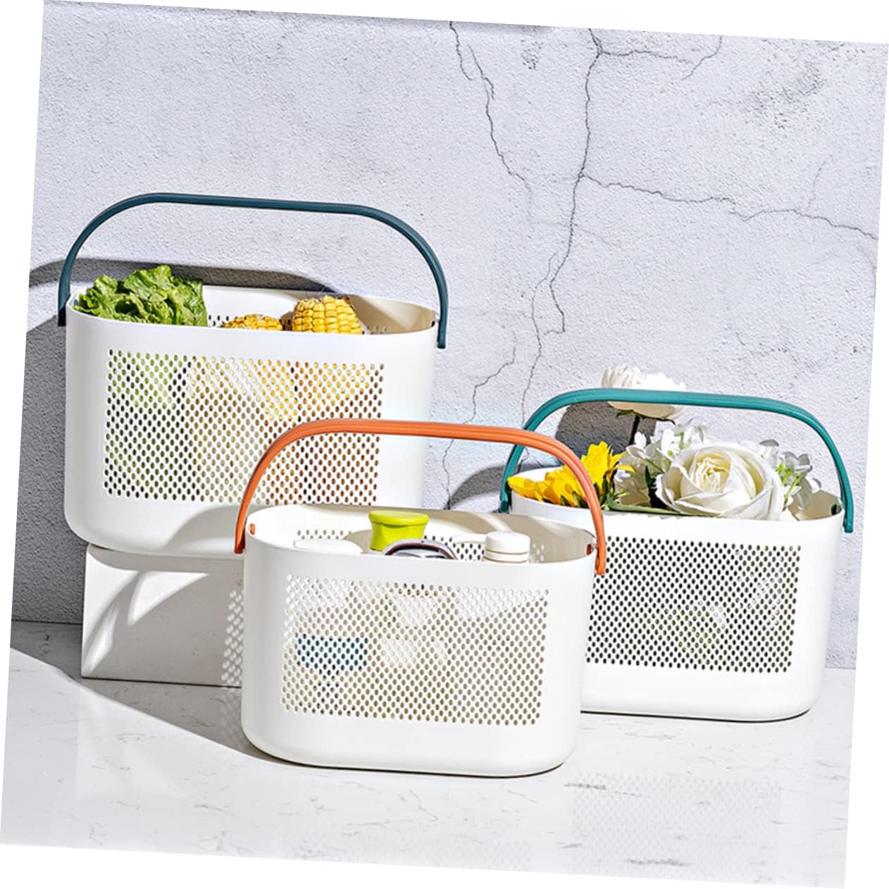 Portable Shower Storage Basket Organizer for Bathroom and Pantry