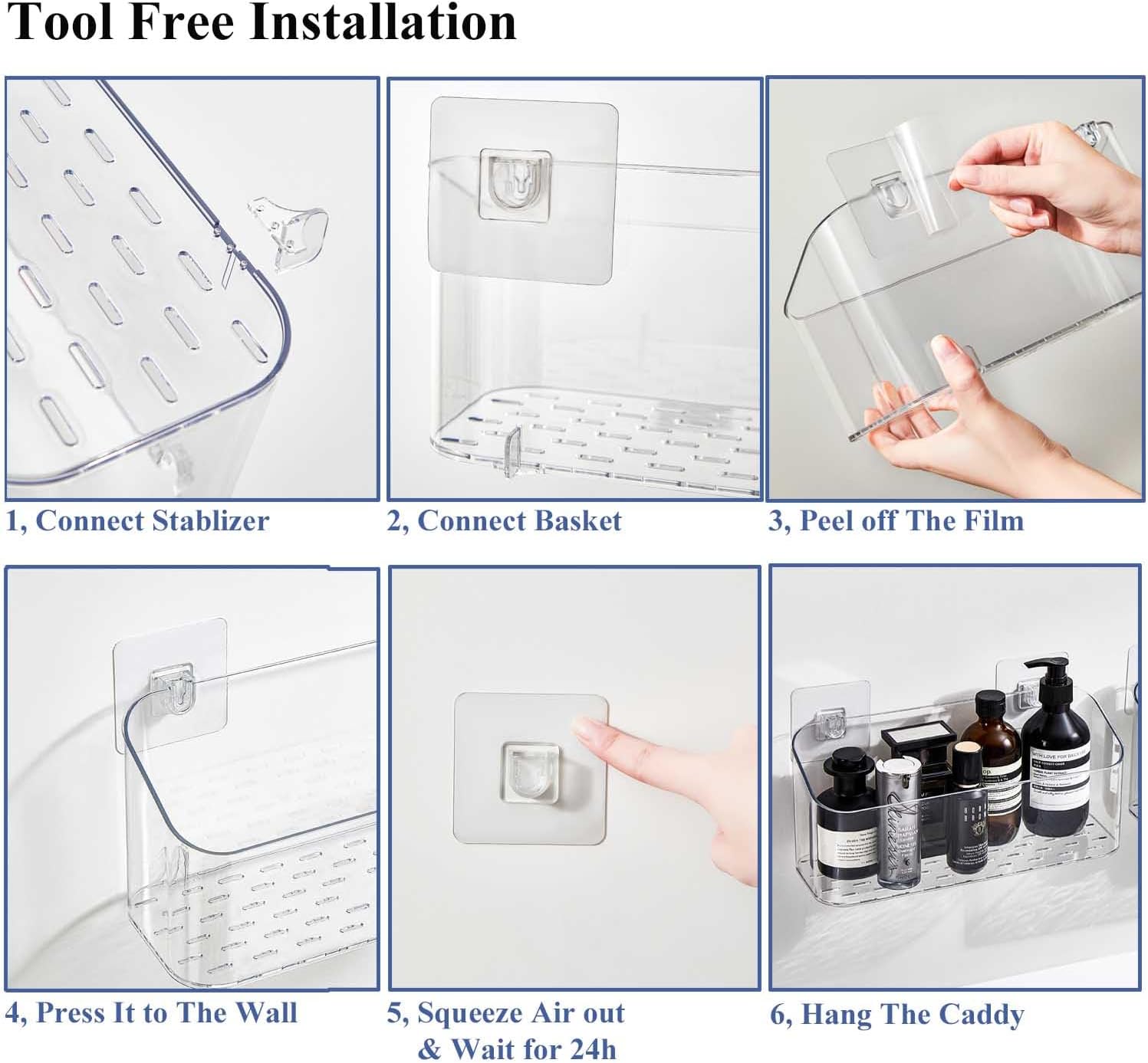 UNIKON Clear Bath Toy Storage Organizer 2 Pack