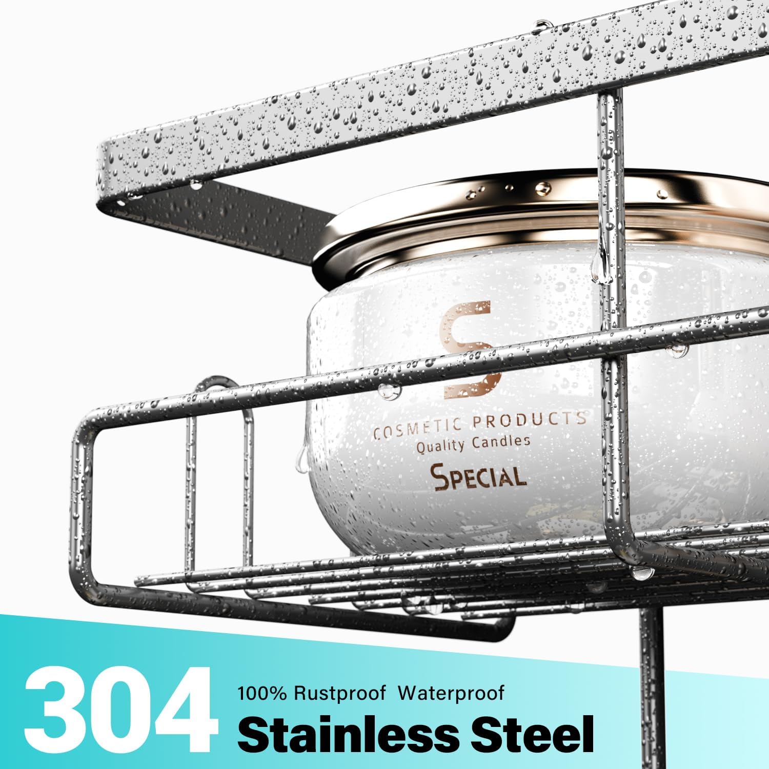 Aitatty Silver Hanging Shower Caddy Over Door - No Drilling