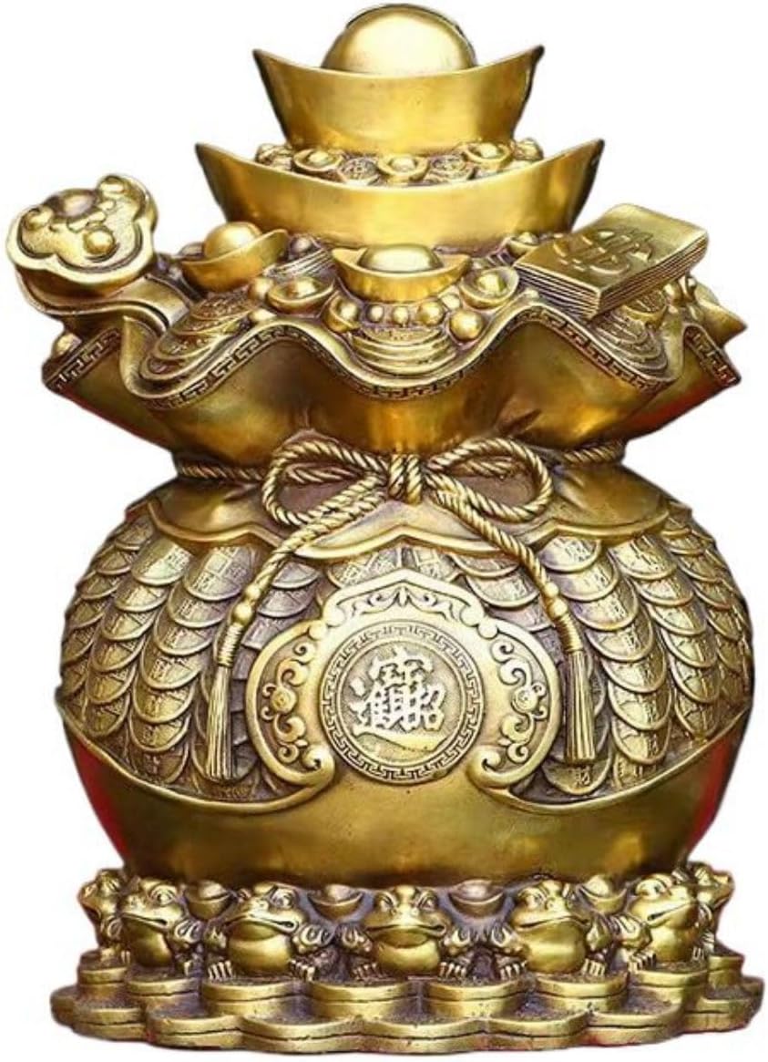 Feng Shui Golden Treasure Basin Figurine for Wealth and Prosperity