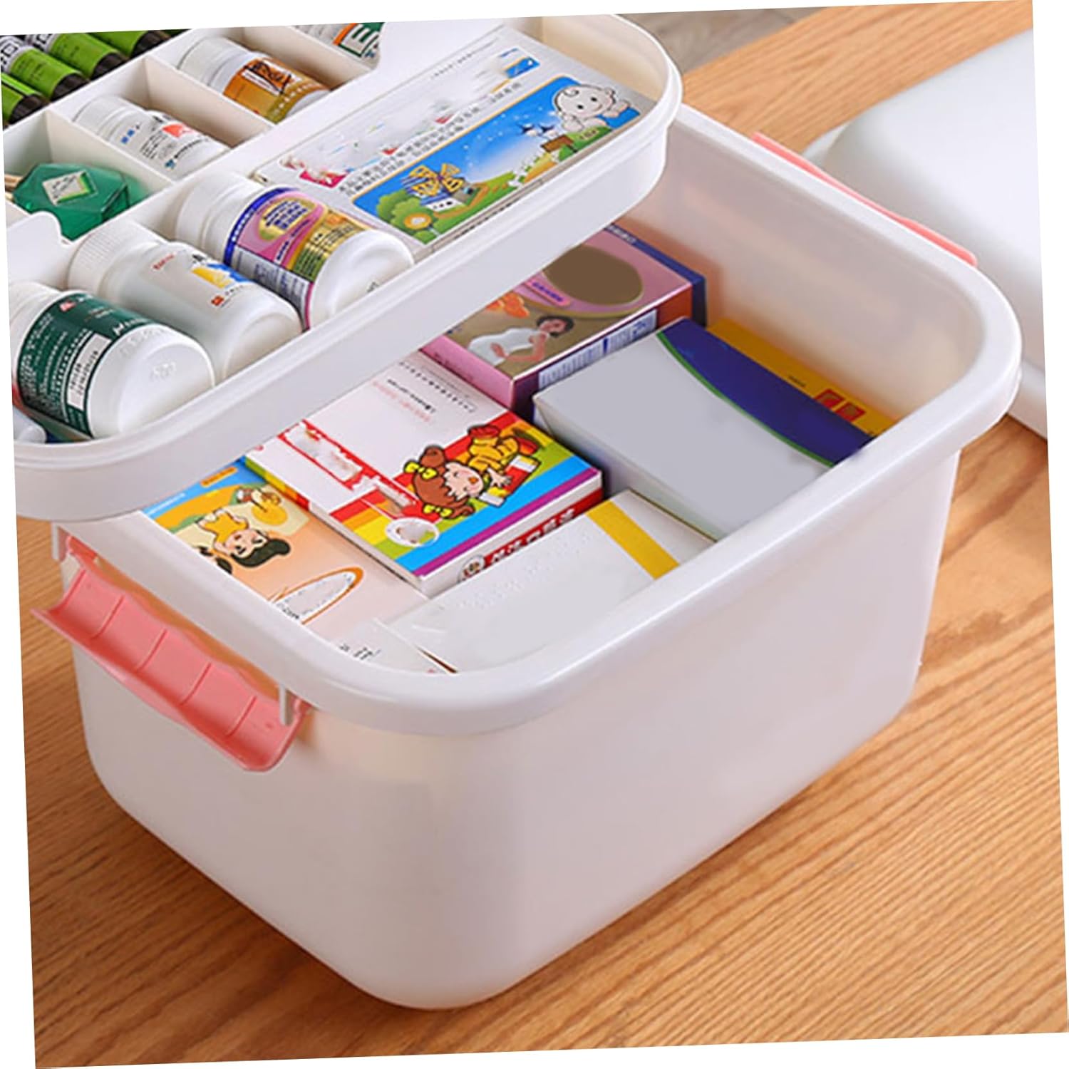 HOUDERCO Medicine Cabinet with Handle for Home and Travel 1