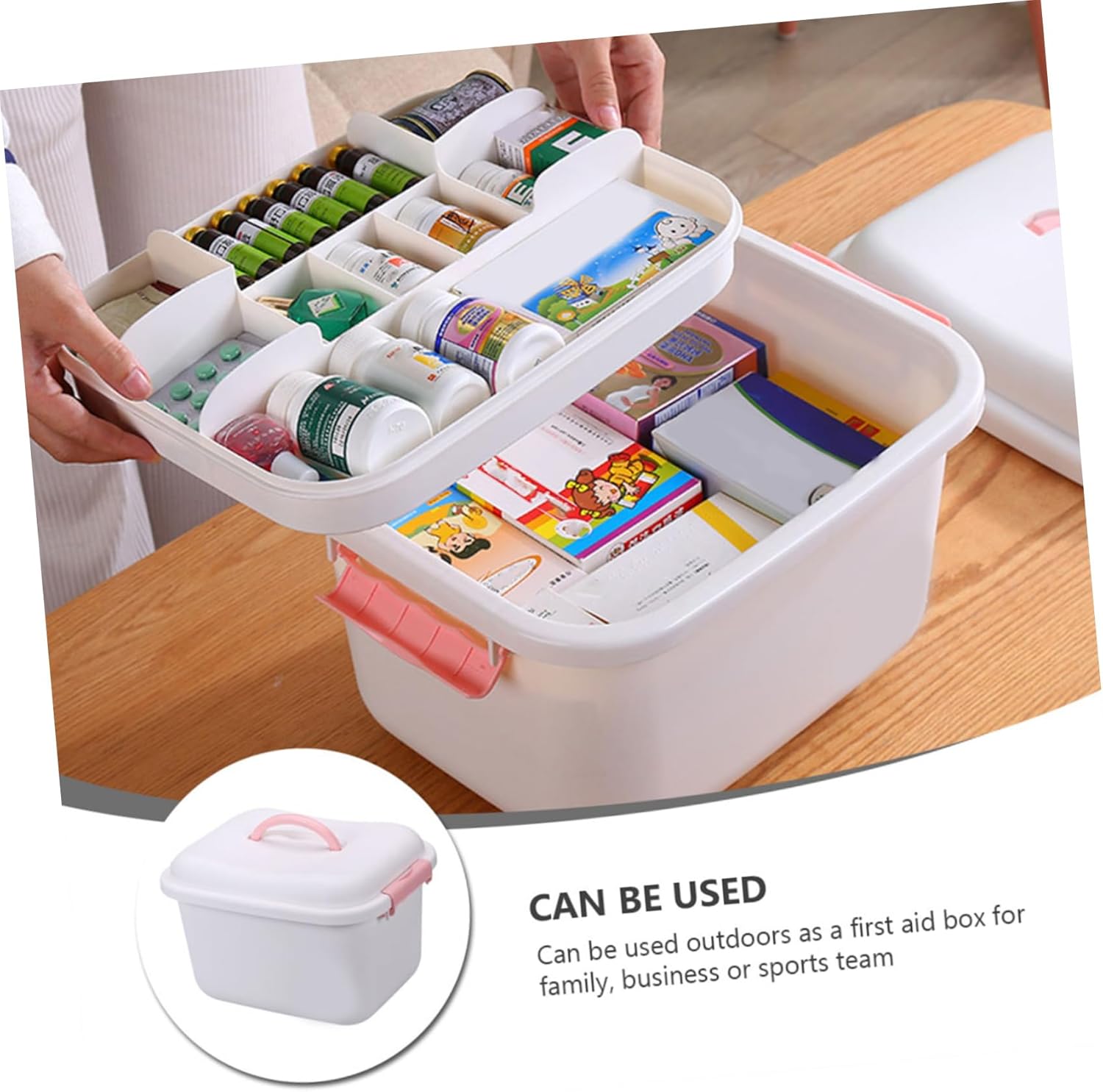Outanaya 1Pc Medicine Cabinet Storage Box for Medication and Emergency Supplies