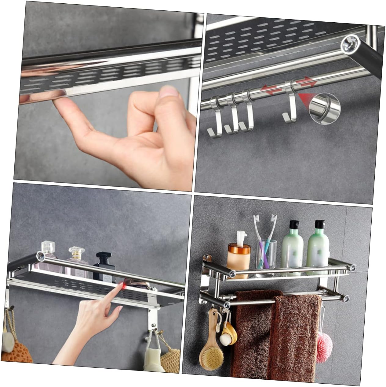 Cabilock Stainless Steel Storage Rack Over Toilet No Drilling 1