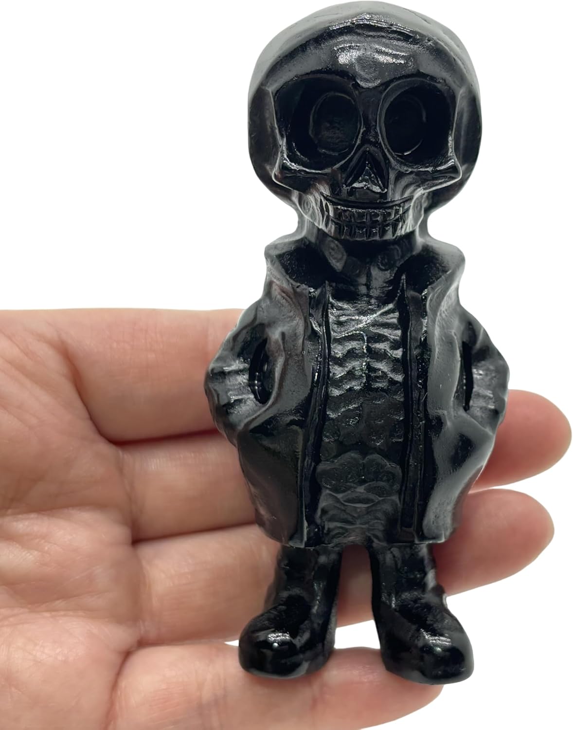 Obsidian Halloween Skull Crystal Figurine 1