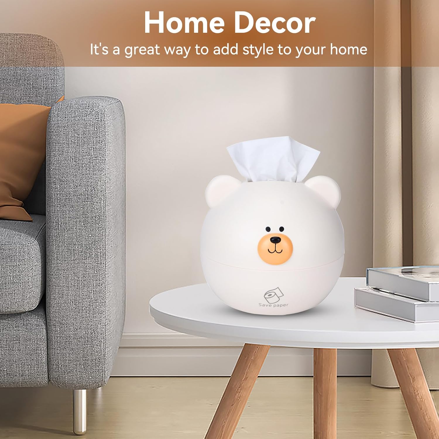 Cute Cartoon Bear Tissue Holder for Kids Room Decor