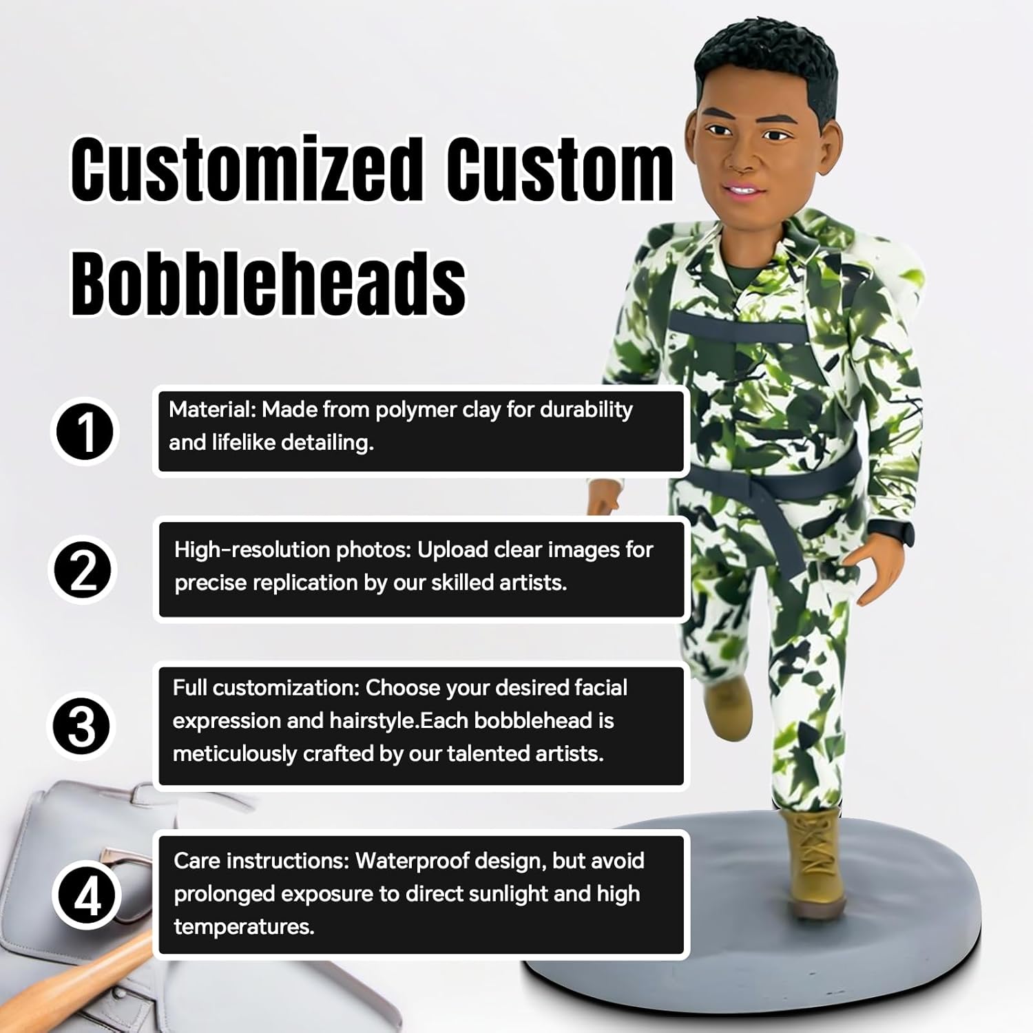 Custom Military Bobblehead Figure - Personalized for Boyfriend Gift