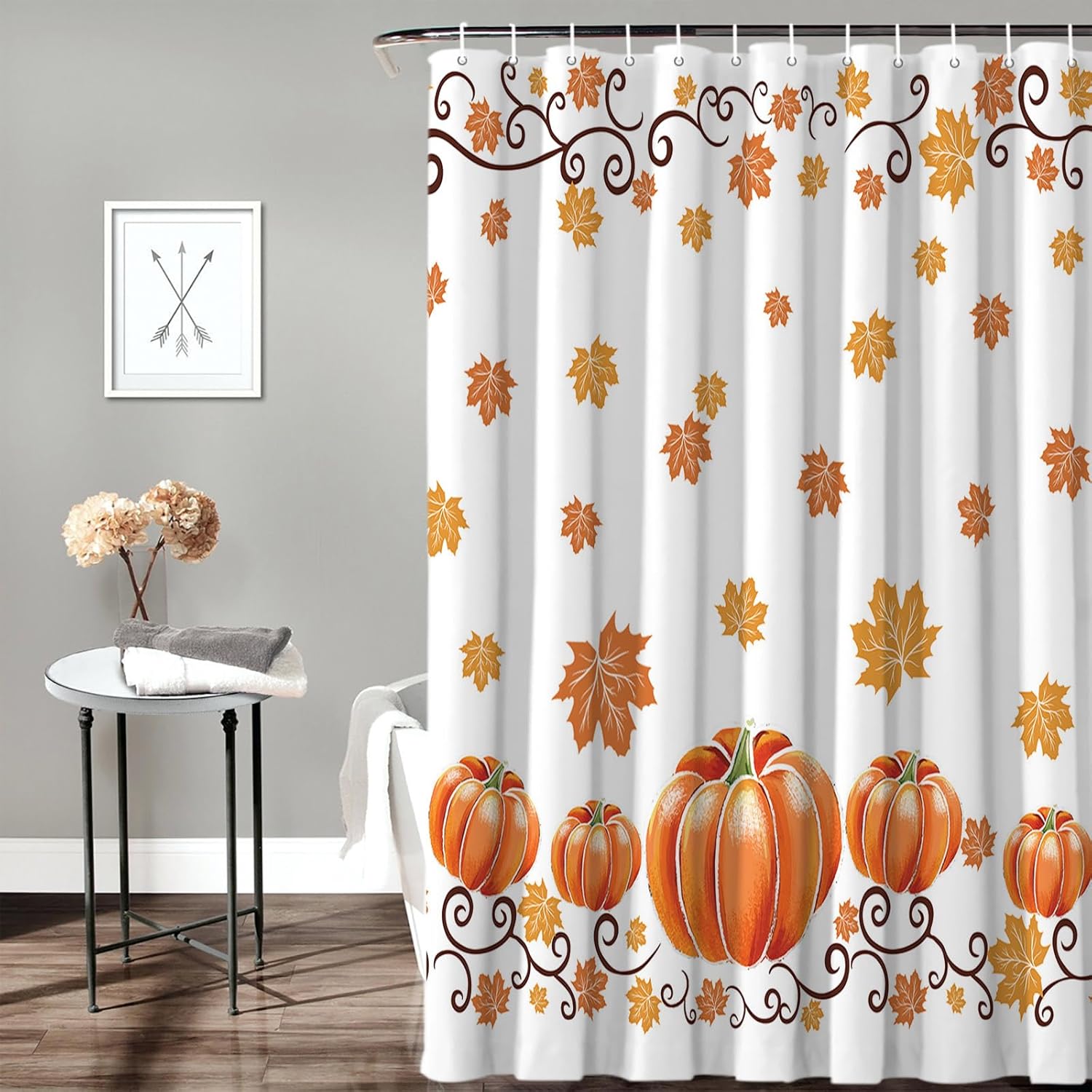 Vandarllin Fall Halloween Thanksgiving Shower Curtain Set