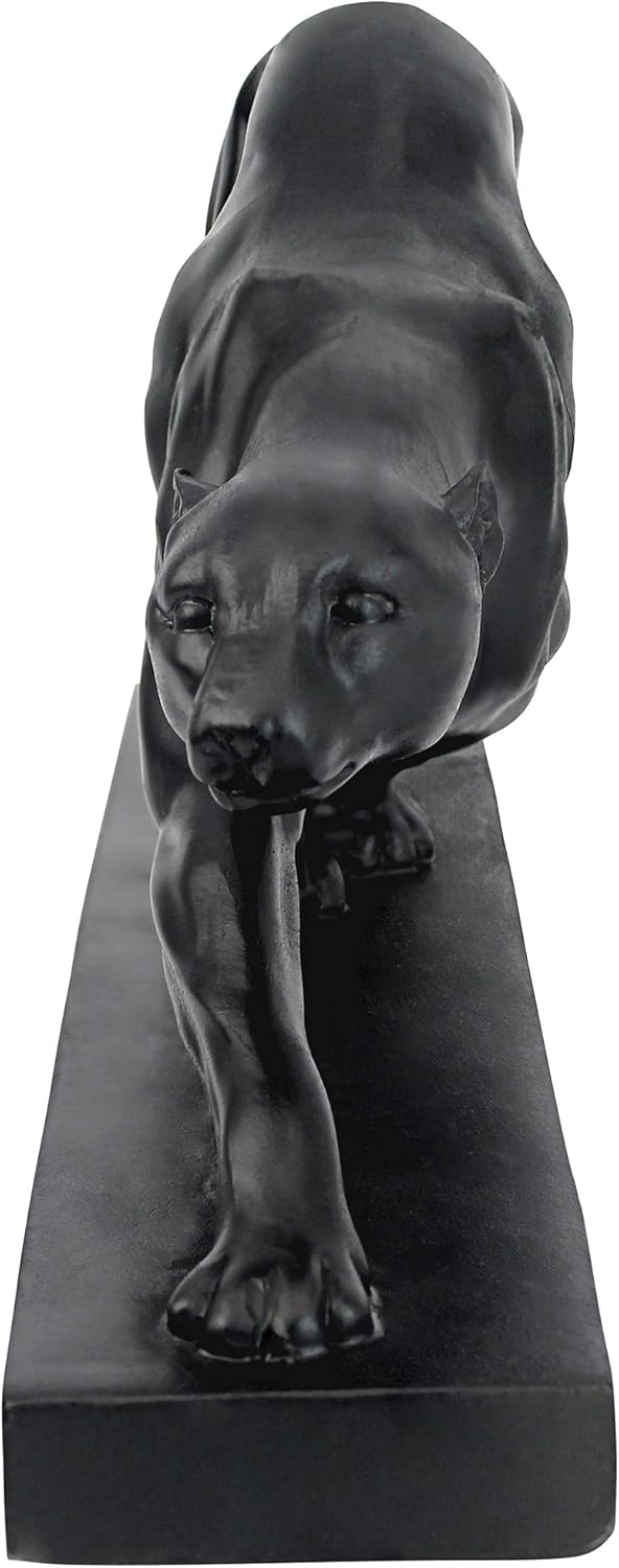 Design Toscano Panther on the Prowl Art Deco Statue 16 Inch Black