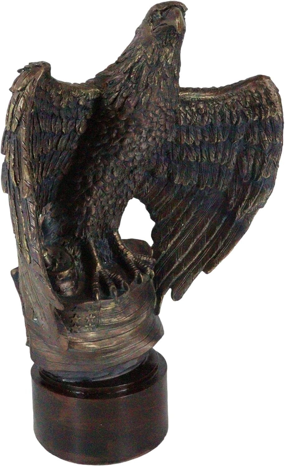 Ebros Gift Patriotic Bald Eagle Flag Statue