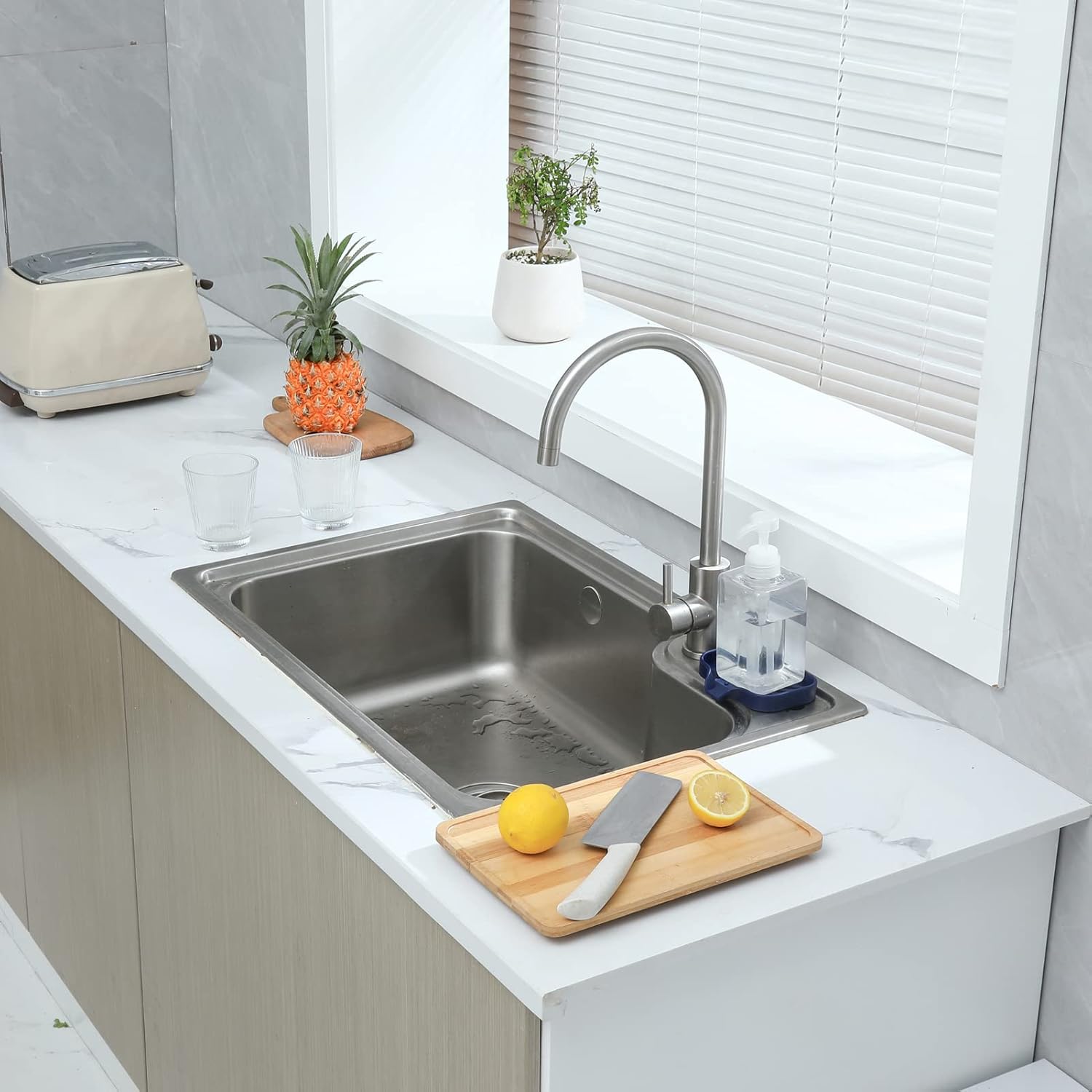 MicoYang Silicone Soap Dish with Drain Spout - Navy Blue 49x32