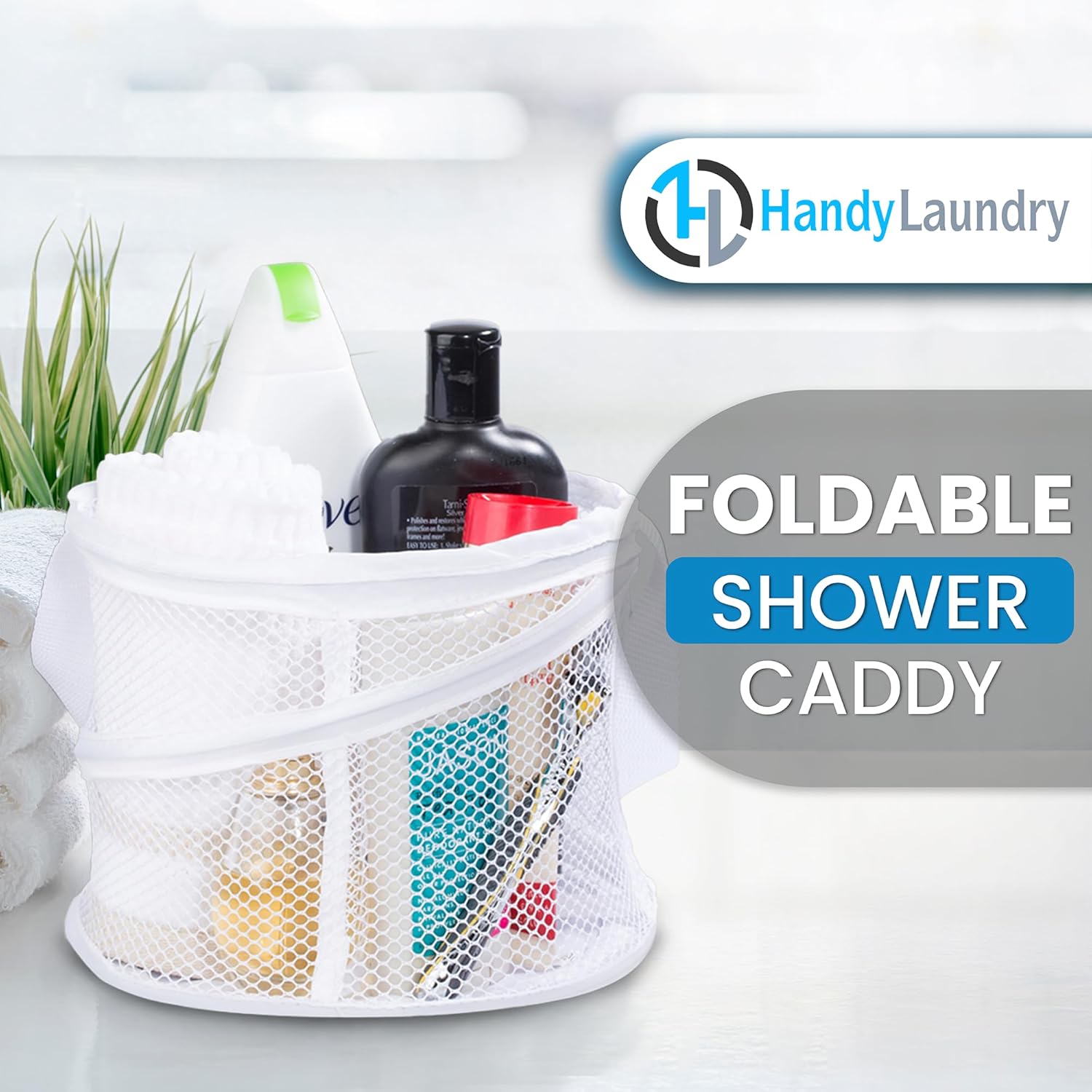 Handy Laundry Foldable Shower Caddy - White