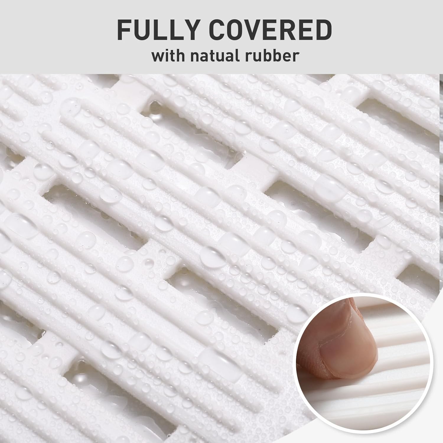 XIYUNTE Non Slip Shower Mat - 36x16 inches Cream White