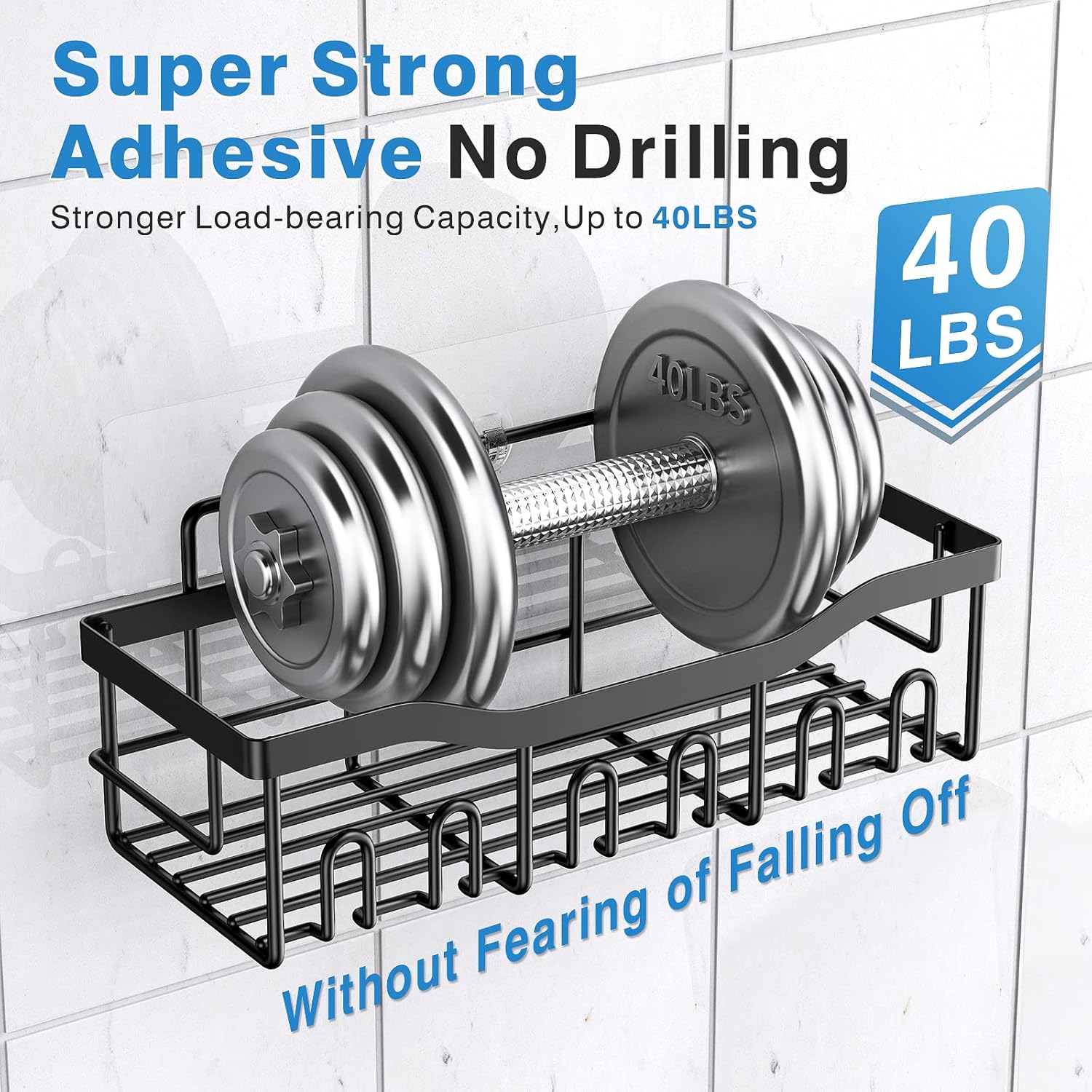 EUDELE 2 Pack Shower Caddy Organizer No Drilling
