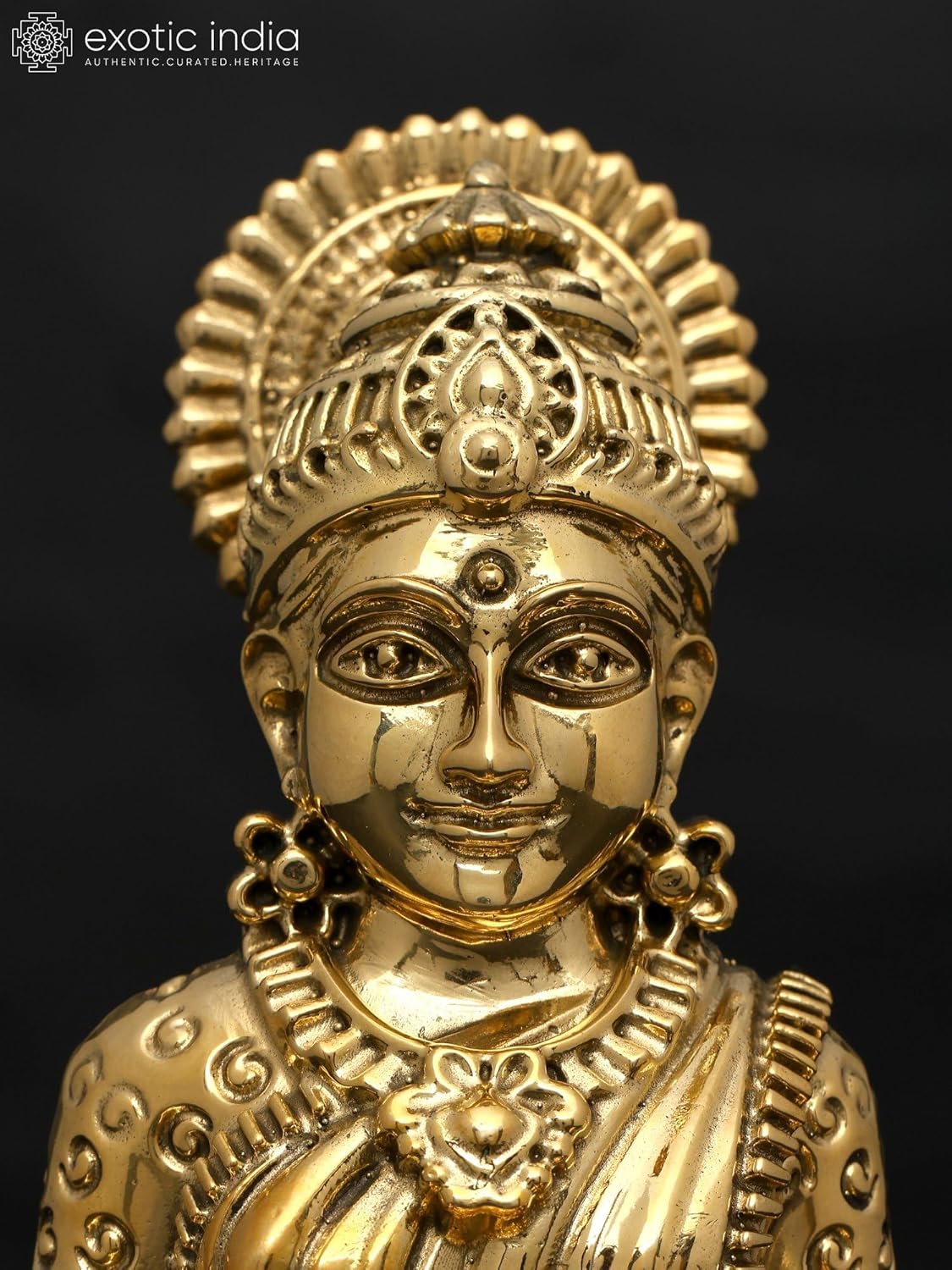 Exotic India Small Superfine Annapurna Brass Statue