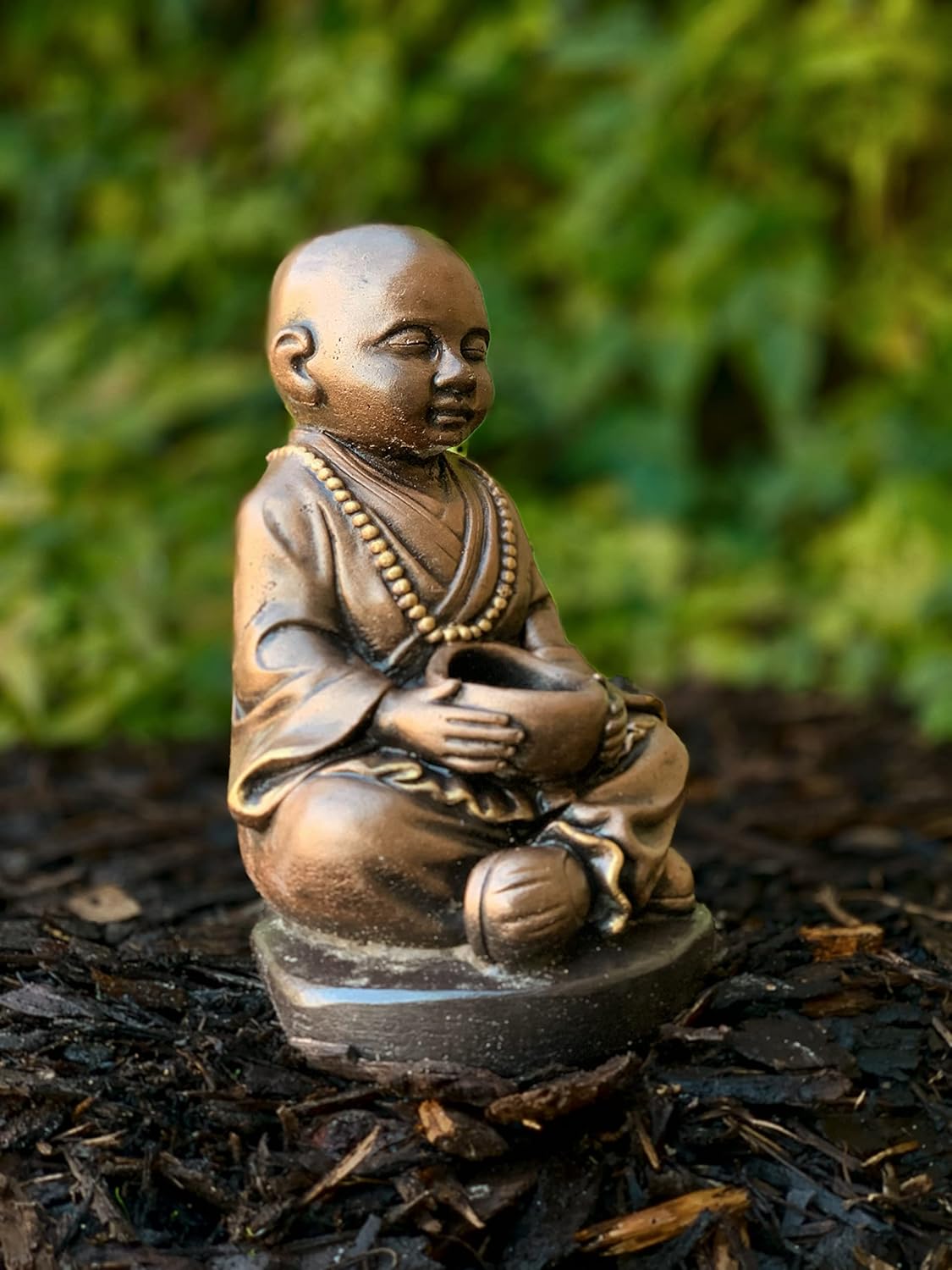 OLOMA Mini Concrete Buddha Statue for Zen Garden