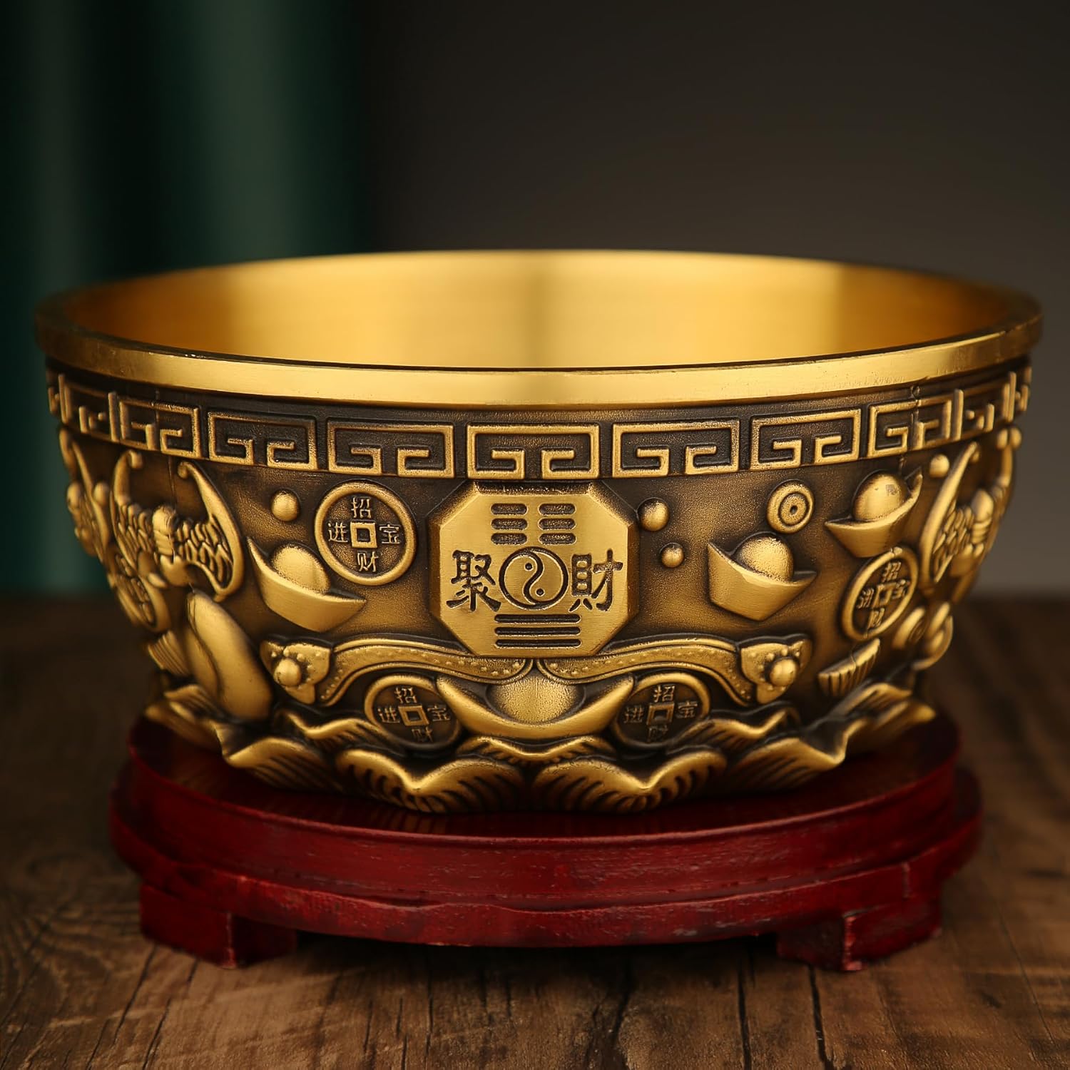 Usoway Geometric Design Gold Coin Bank