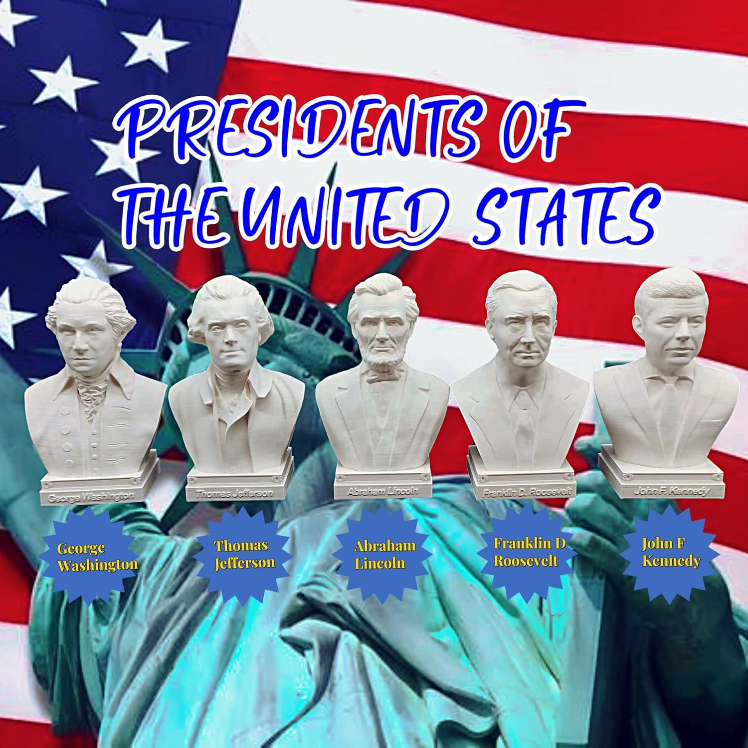 US President Founding Fathers Bust Sculptures Set of 5