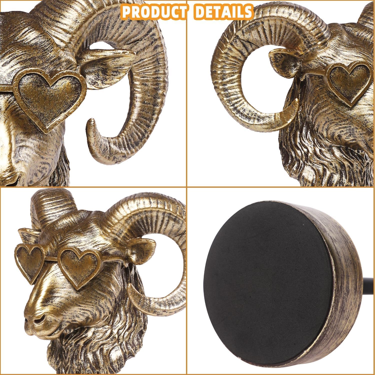 Handcrafted Resin Bighorn Sculpture - Modern Home Decor 1