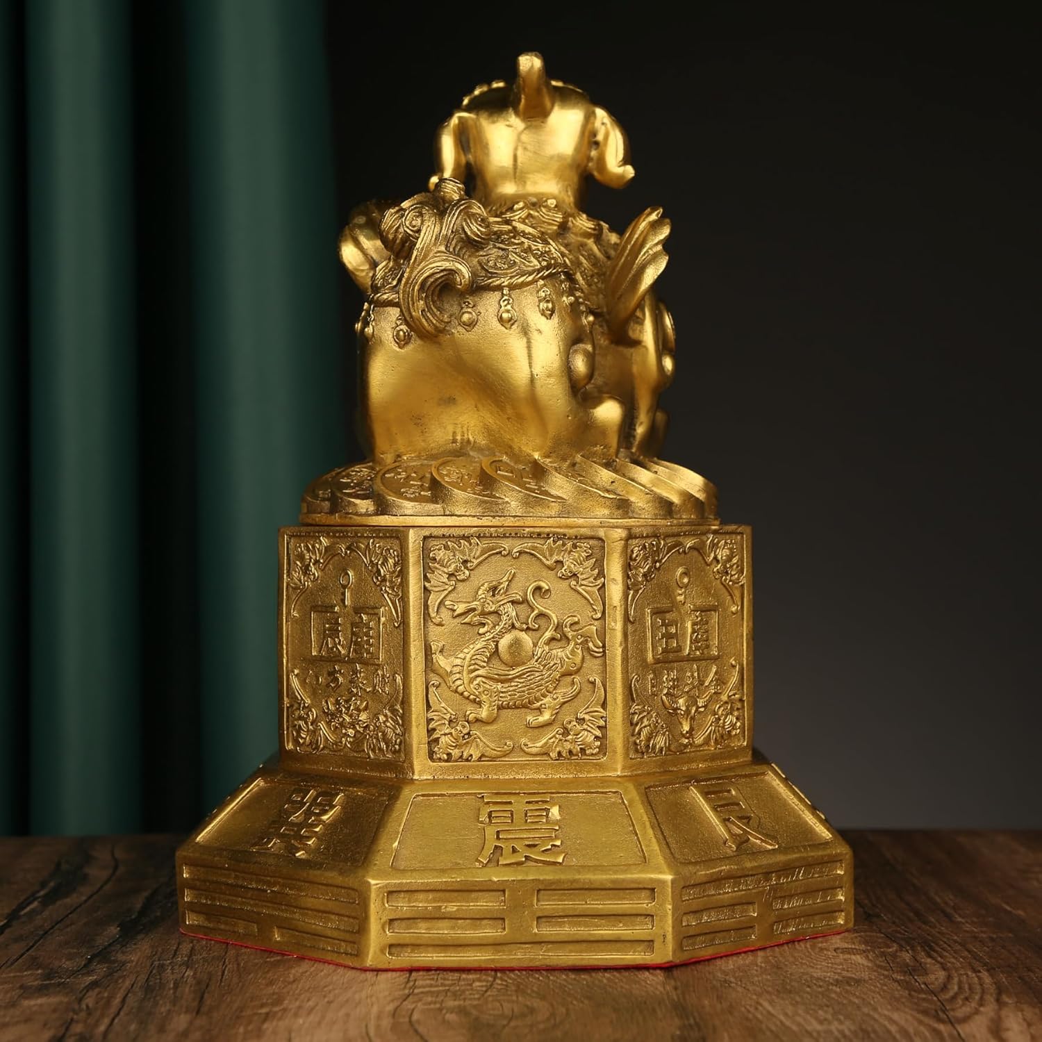 Usoway Pure Bronze Turtle Feng Shui Figurine Gold