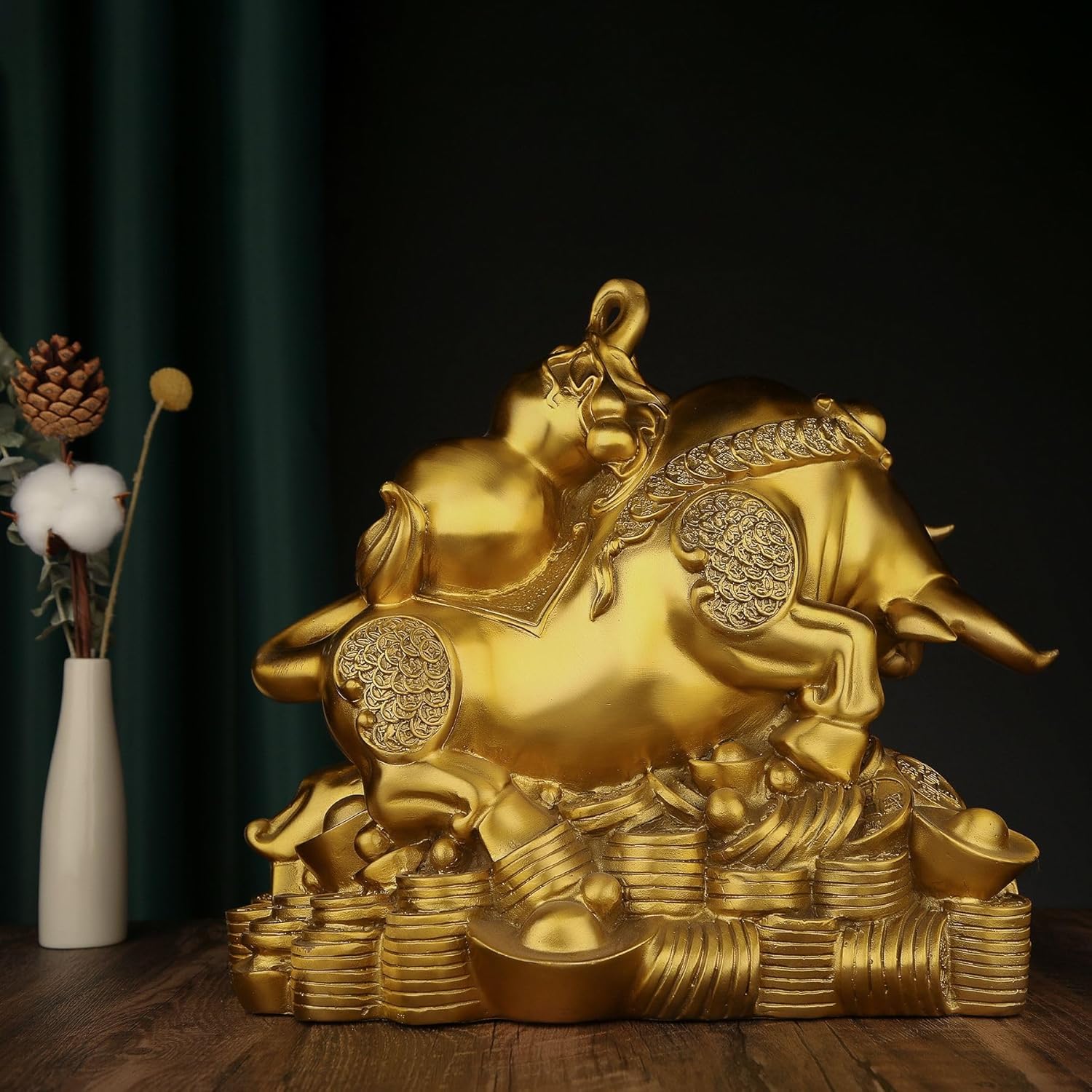 Usoway Big Copper Ox Statue for Wealth and Prosperity