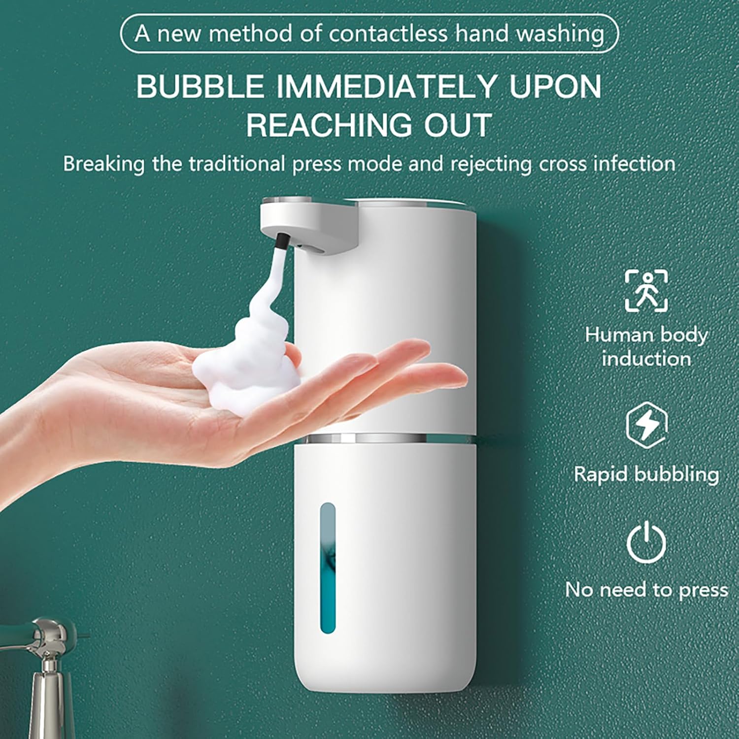 YEWENI USB Rechargeable Touchless Soap Dispenser 1