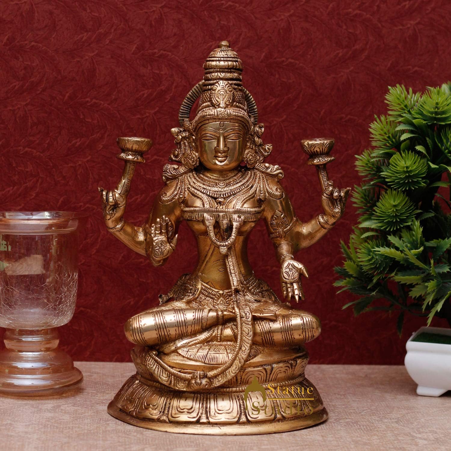 Statuestudio Laxmi Brass Idol Showpiece Gift