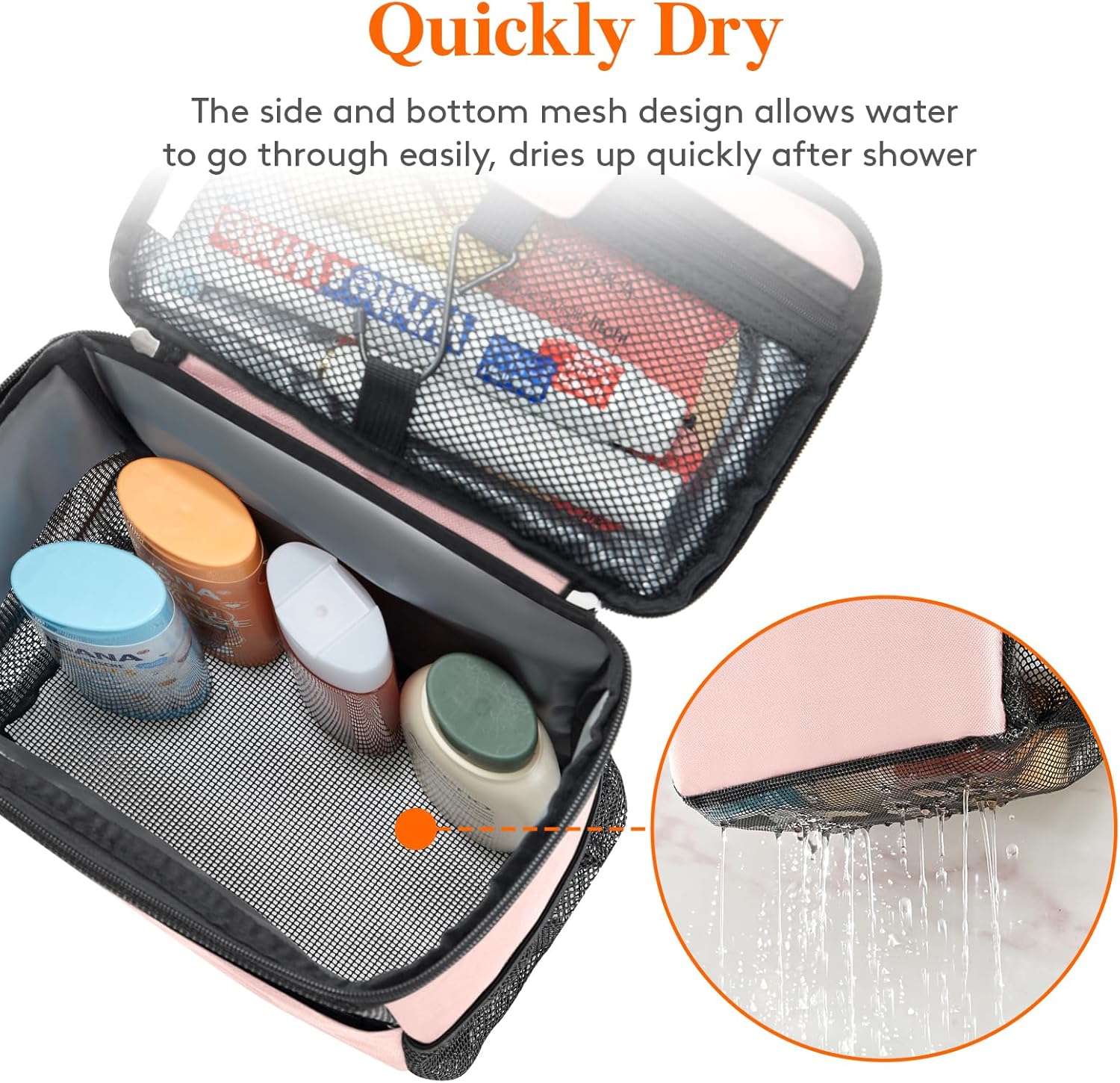 Lifewit Medium Pink Shower Caddy with Lid 1