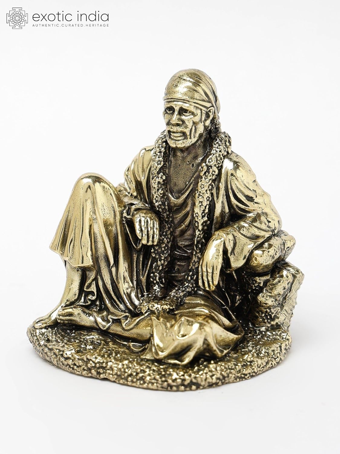 Small Sai Baba Brass Statue for Pooja Home Decor