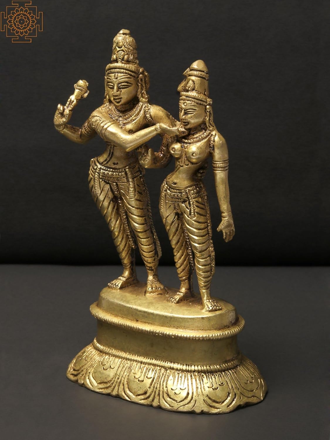 5-Inch Dancing Lord Shiva Parvati Brass Statue