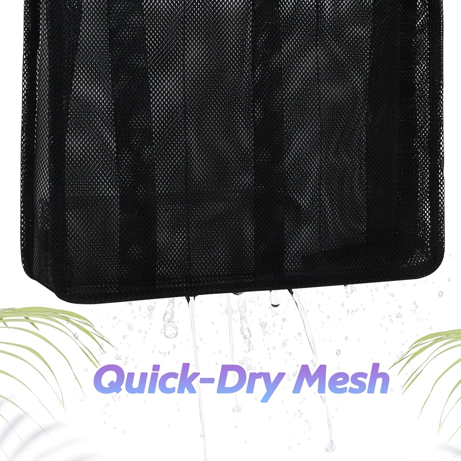 Portable Mesh Shower Caddy with Side Pocket - Black