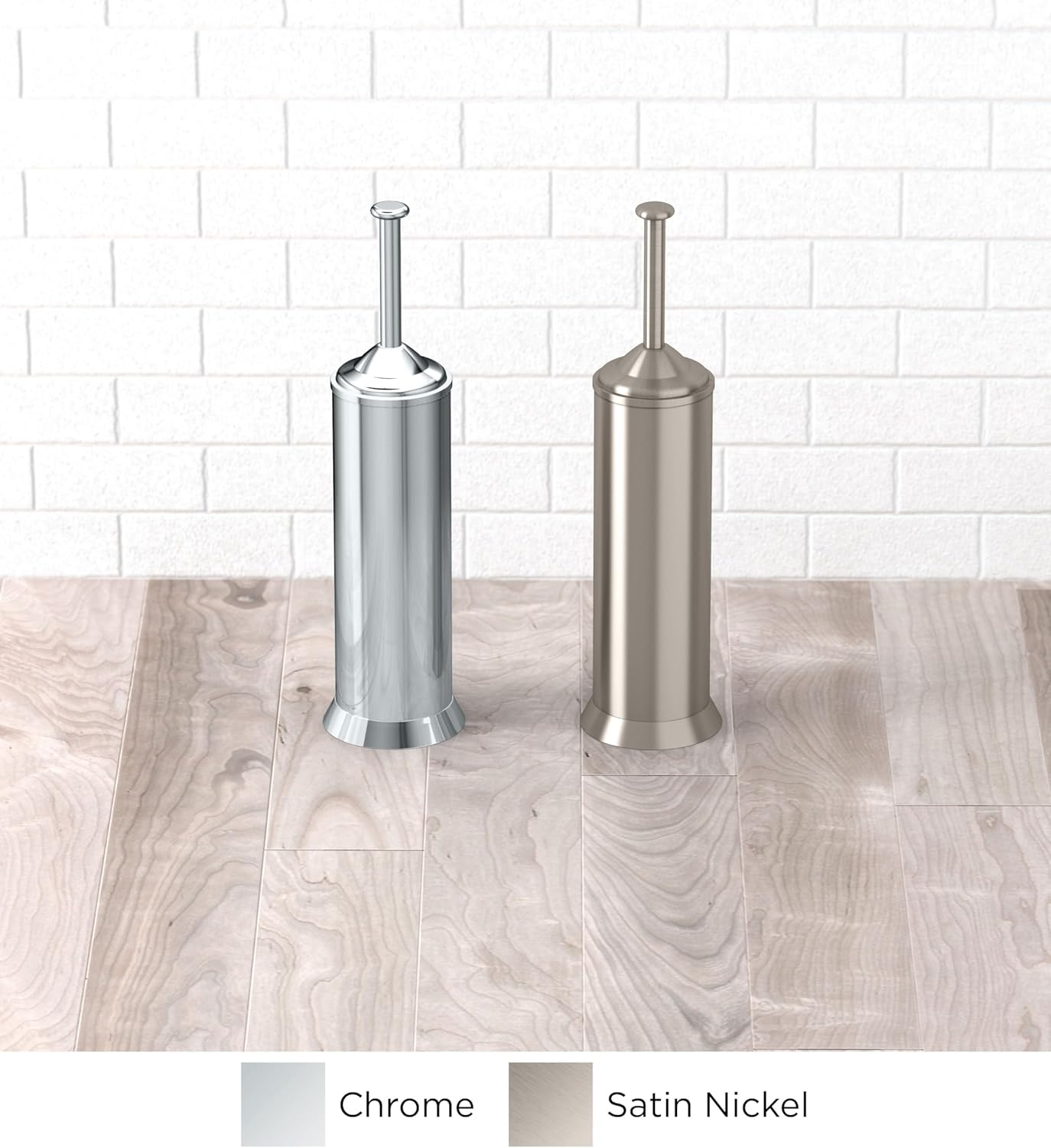 Gatco 1485 Toilet Brush with Canister Satin Nickel