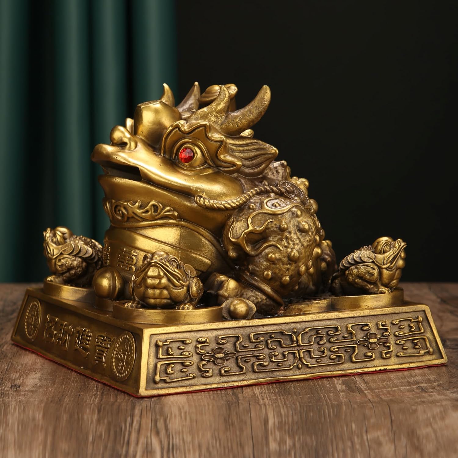 Usoway Full Bronze Wishing Bell Figurine Ornament