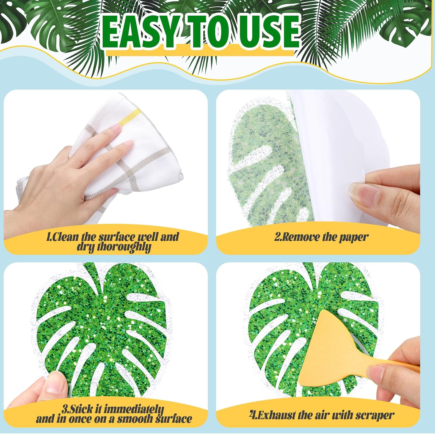 Yaomiao 24 Pcs Non Slip Bathtub Stickers with Scraper