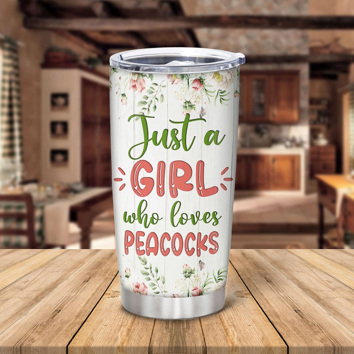 Hyturtle Personalized Peacock Tumbler 20oz With Lid