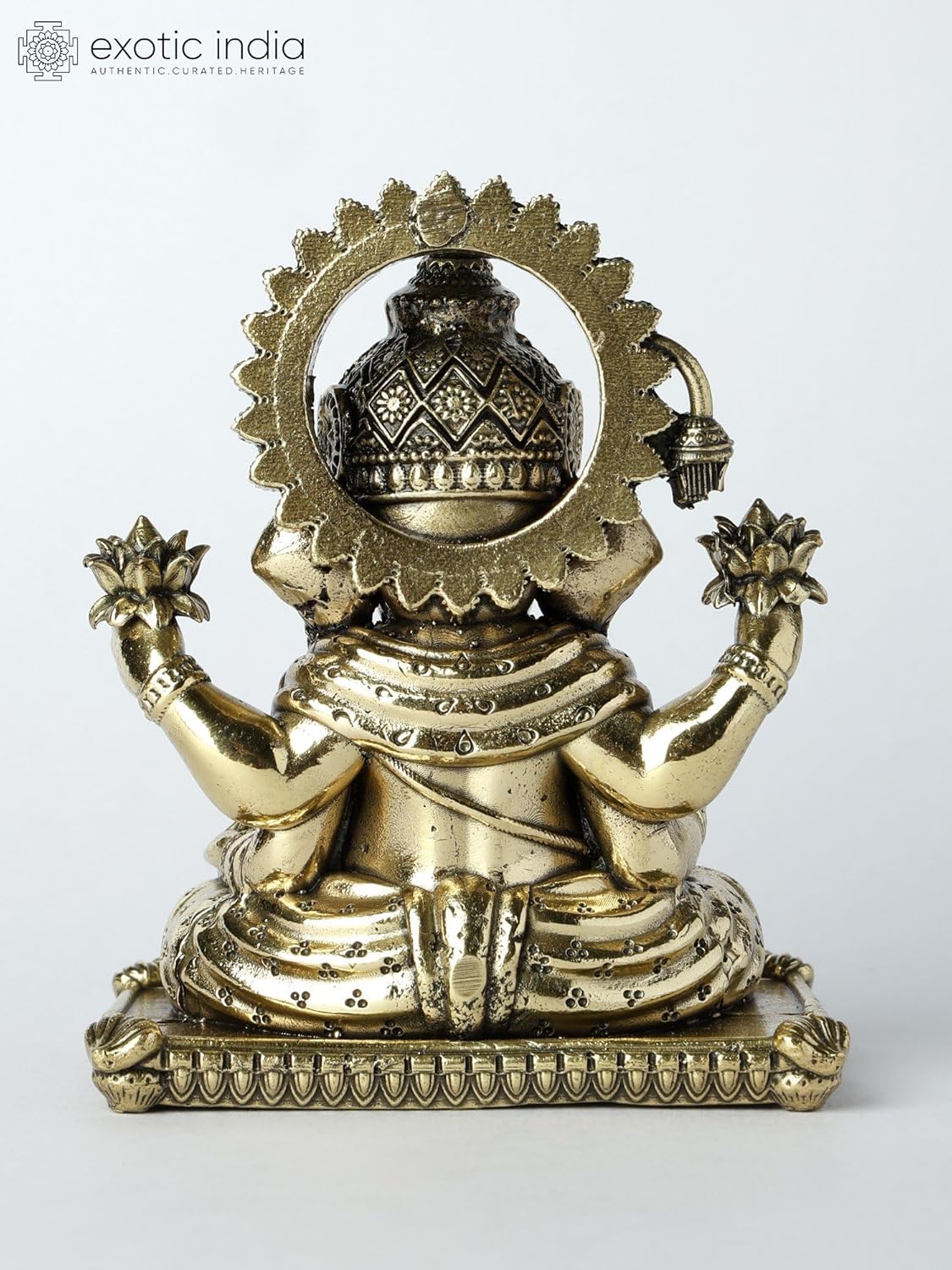 Small Superfine Ganesha Brass Statue - Blessing Gesture