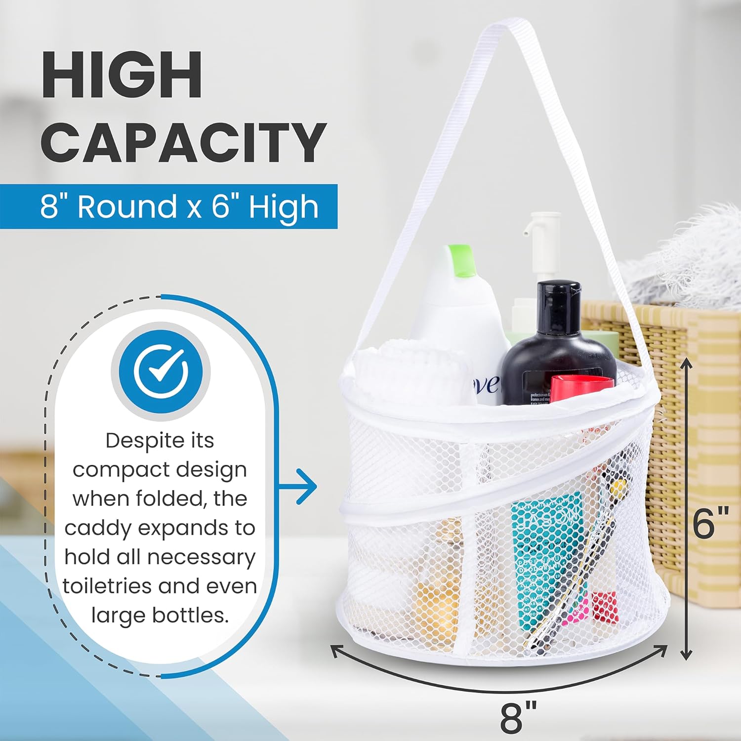 Handy Laundry Foldable Shower Caddy - White