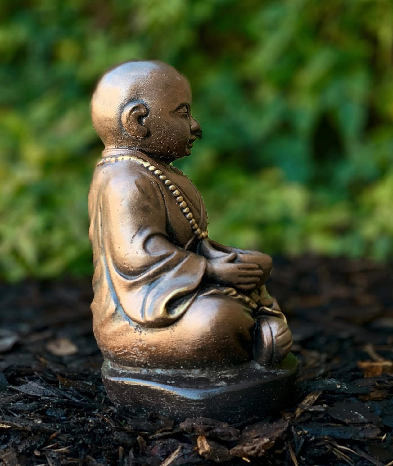 OLOMA Mini Concrete Buddha Statue for Zen Garden