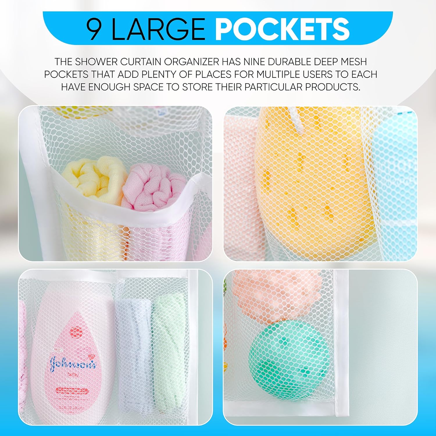 Handy Laundry 2-Pack Shower Organizer with 9 Pockets 1