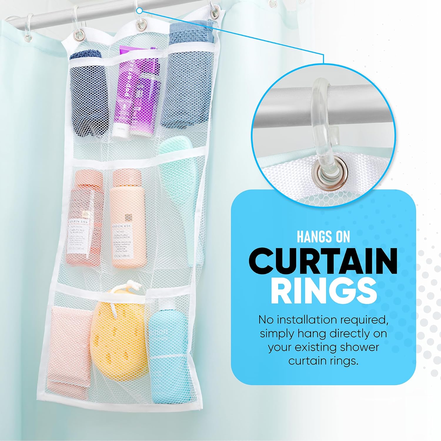 Handy Laundry 2-Pack Shower Organizer with 9 Pockets 1