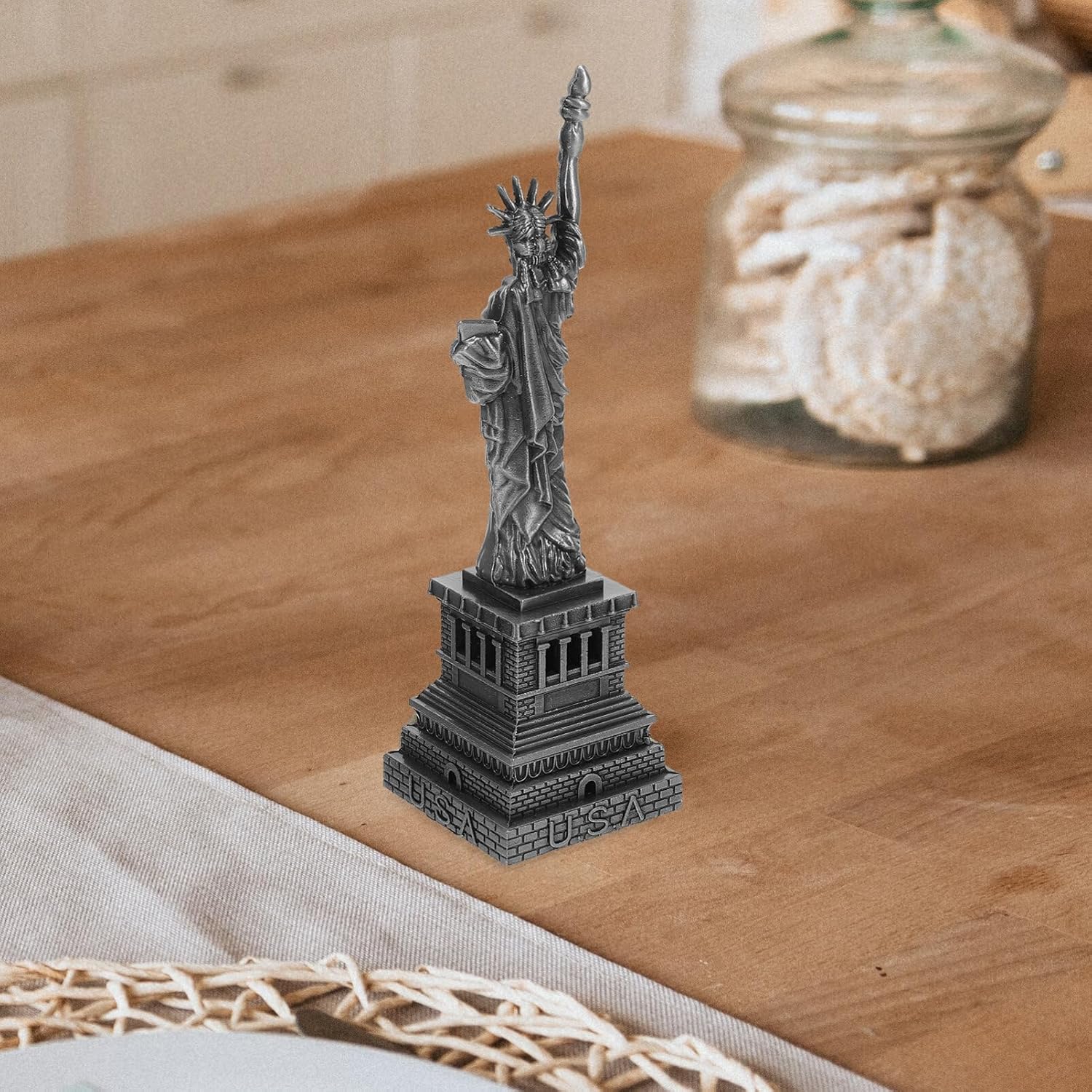 Gray Metal Statue Figurine New York City Landmark Decor