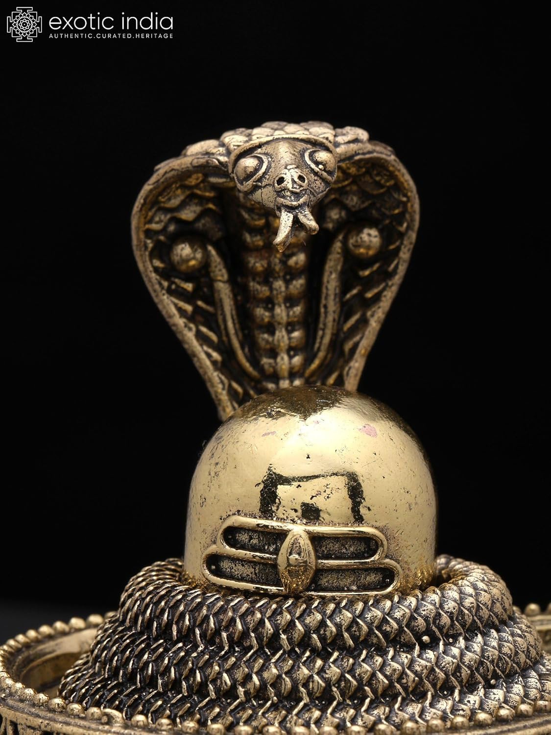 Exotic India Small Superfine Shiva Linga Brass Statue